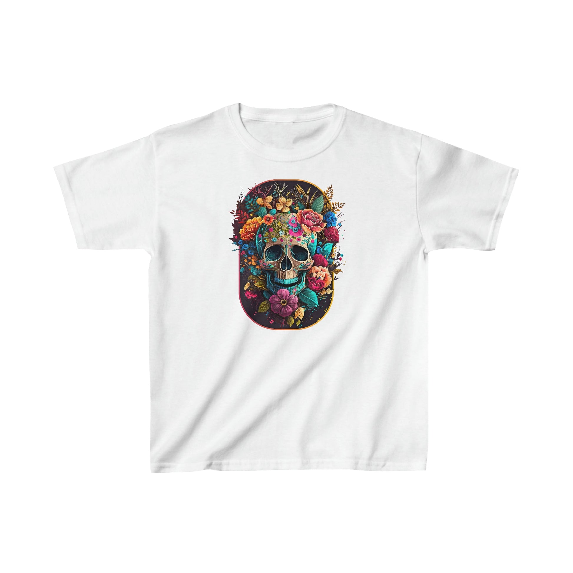 CrazyYetiClothing, CYC, Floral Skull (Kids Tee), Kids clothes