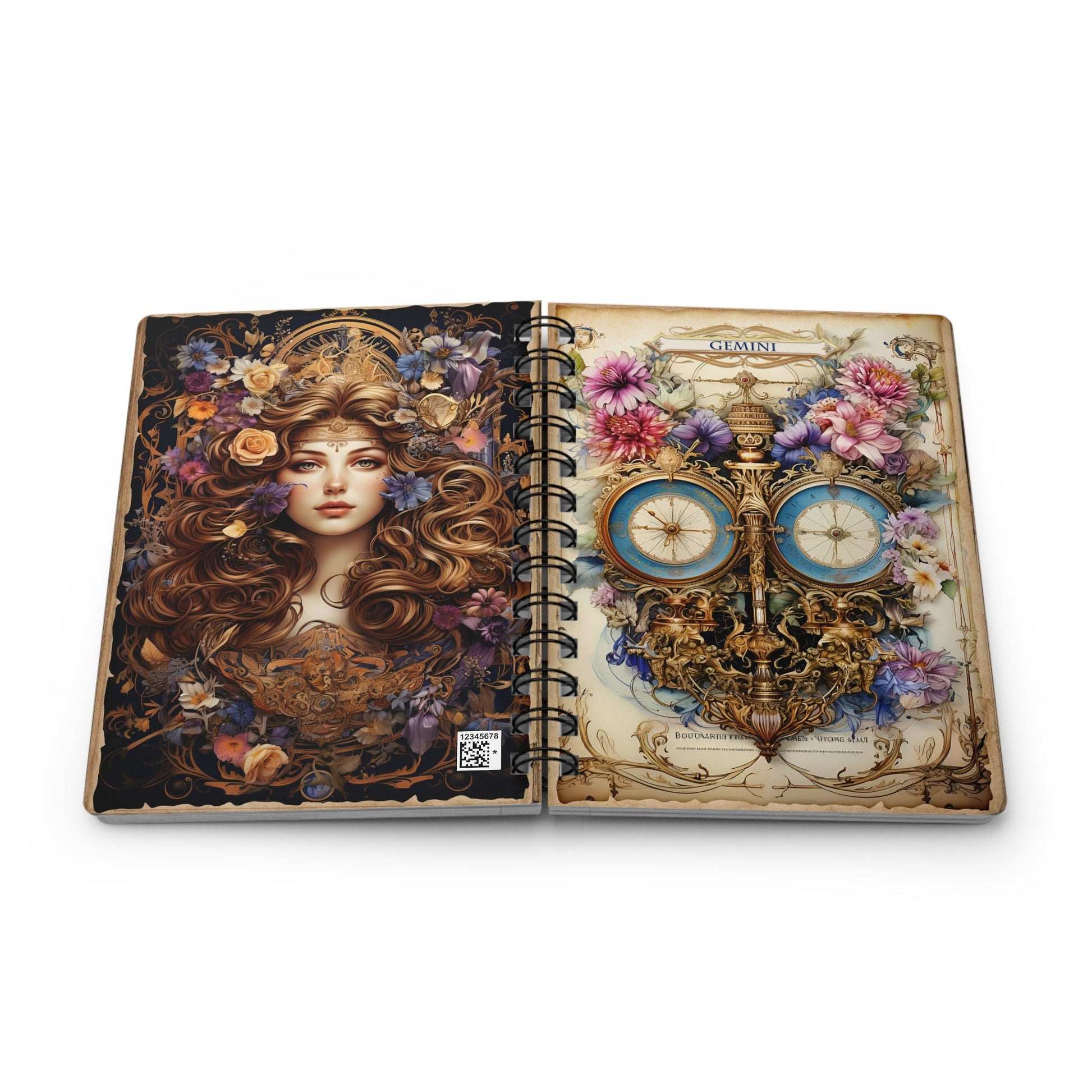 CrazyYetiClothing, CYC, Gemini - Floral Collection (Spiral Bound Journal), Paper products