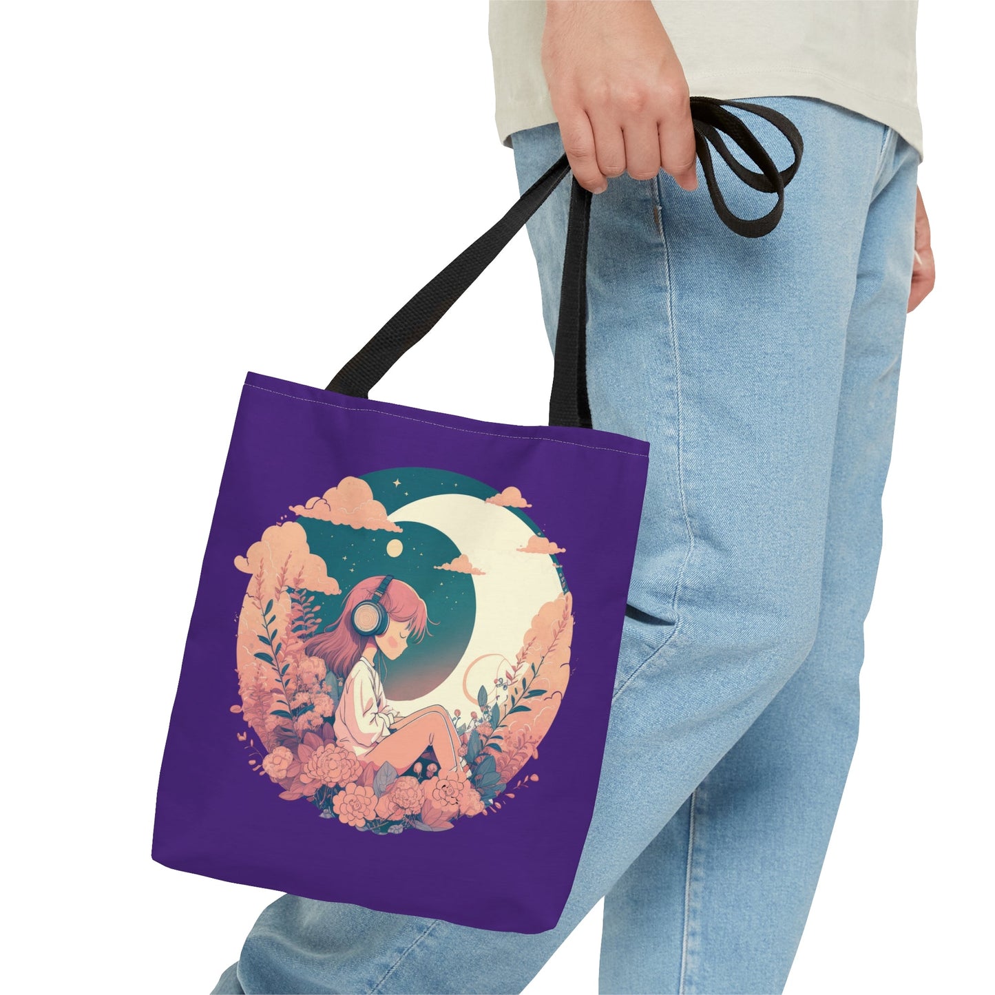 CrazyYetiClothing, CYC, Girl With The Moon (Tote Bag), Bags