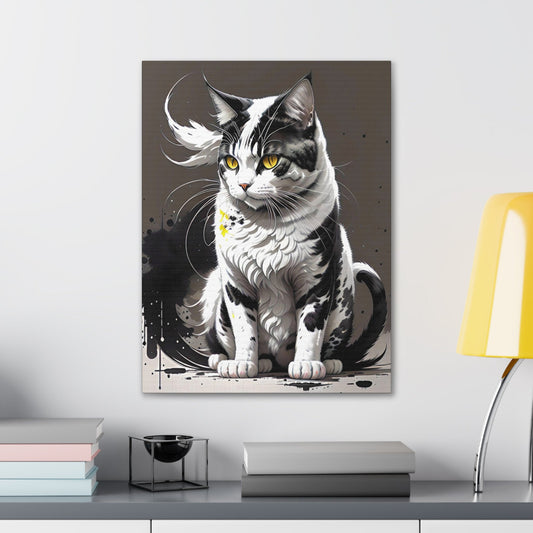 CrazyYetiClothing, CYC, Golden-Eyed Cat (Canvas Gallery Wrap), Canvas