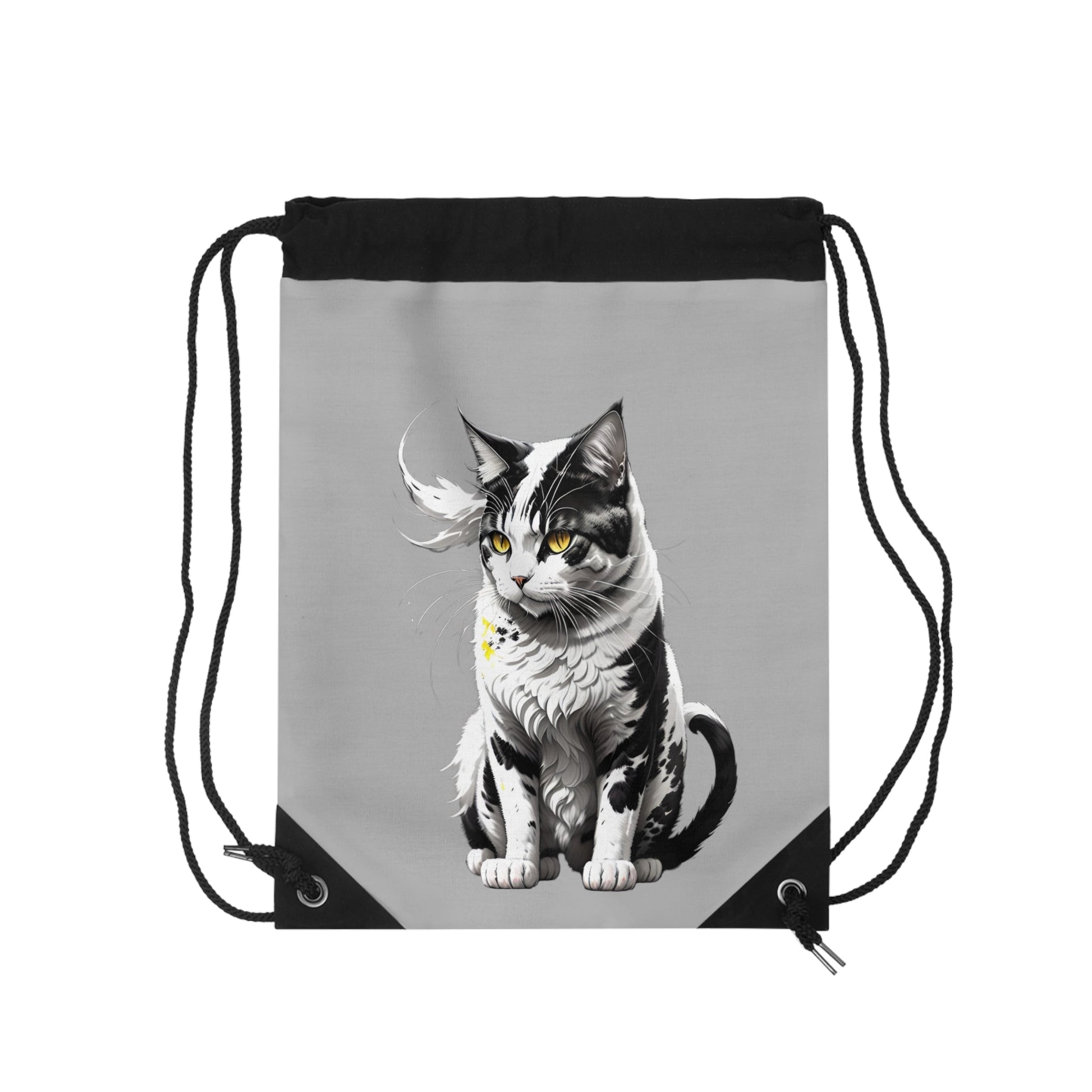 CrazyYetiClothing, CYC, Golden-Eyed Cat Pack (Drawstring Bag 19" X 14.5"), Bags