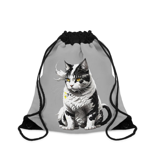 CrazyYetiClothing, CYC, Golden-Eyed Cat Pack (Drawstring Bag 19" X 14.5"), Bags