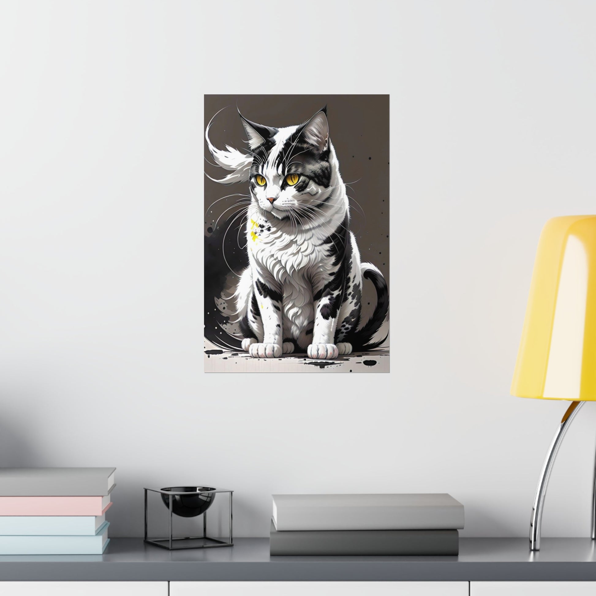 CrazyYetiClothing, CYC, Golden-Eyed Cat (Premium Matte Vertical Poster), Poster