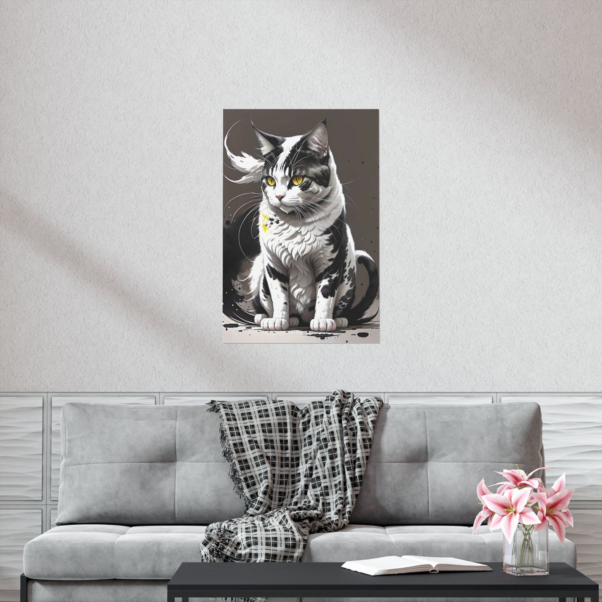 CrazyYetiClothing, CYC, Golden-Eyed Cat (Premium Matte Vertical Poster), Poster