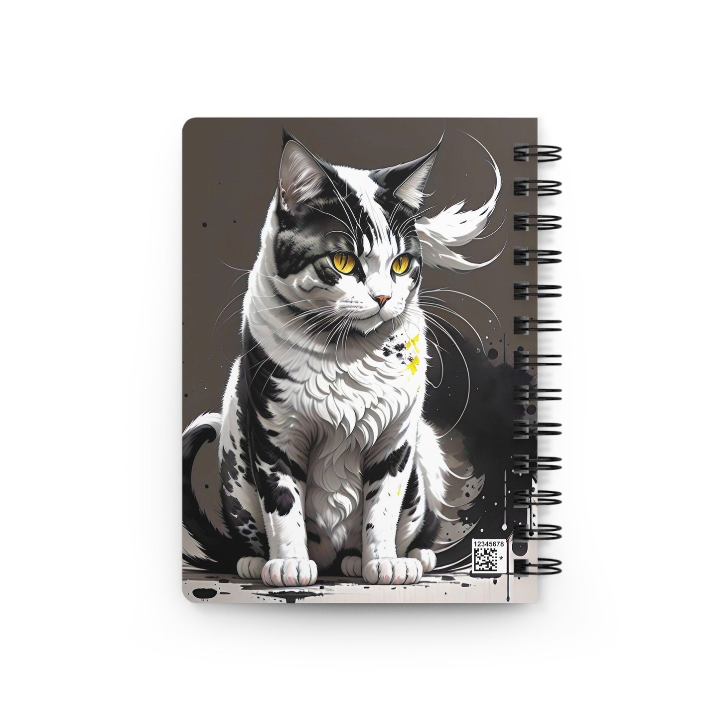 CrazyYetiClothing, CYC, Golden-Eyed Cat (Spiral Bound Journal), Paper products