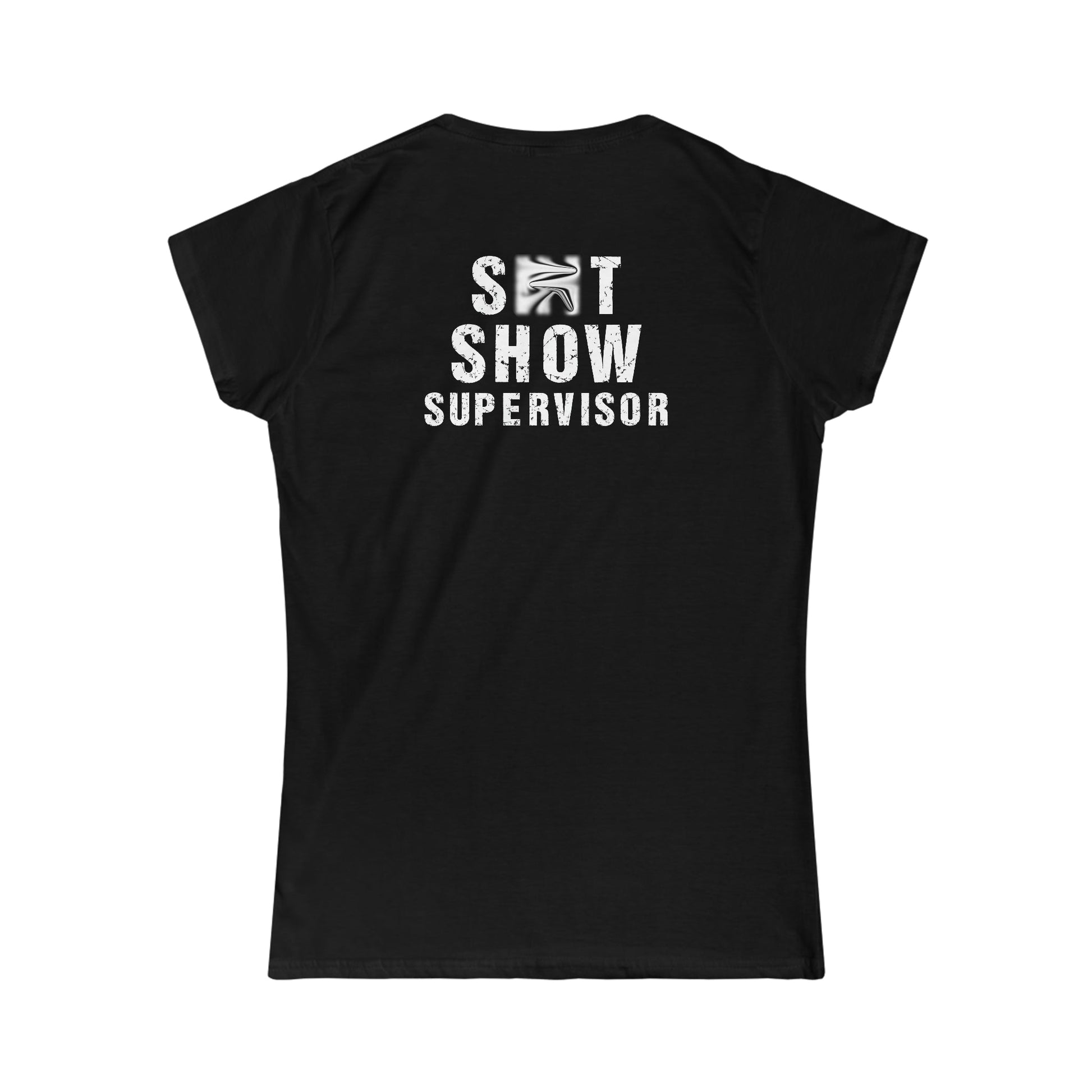 CrazyYetiClothing, CYC, Here We Go (Women's Softstyle Tee, Censored, Supervisor Back Image), T-Shirt