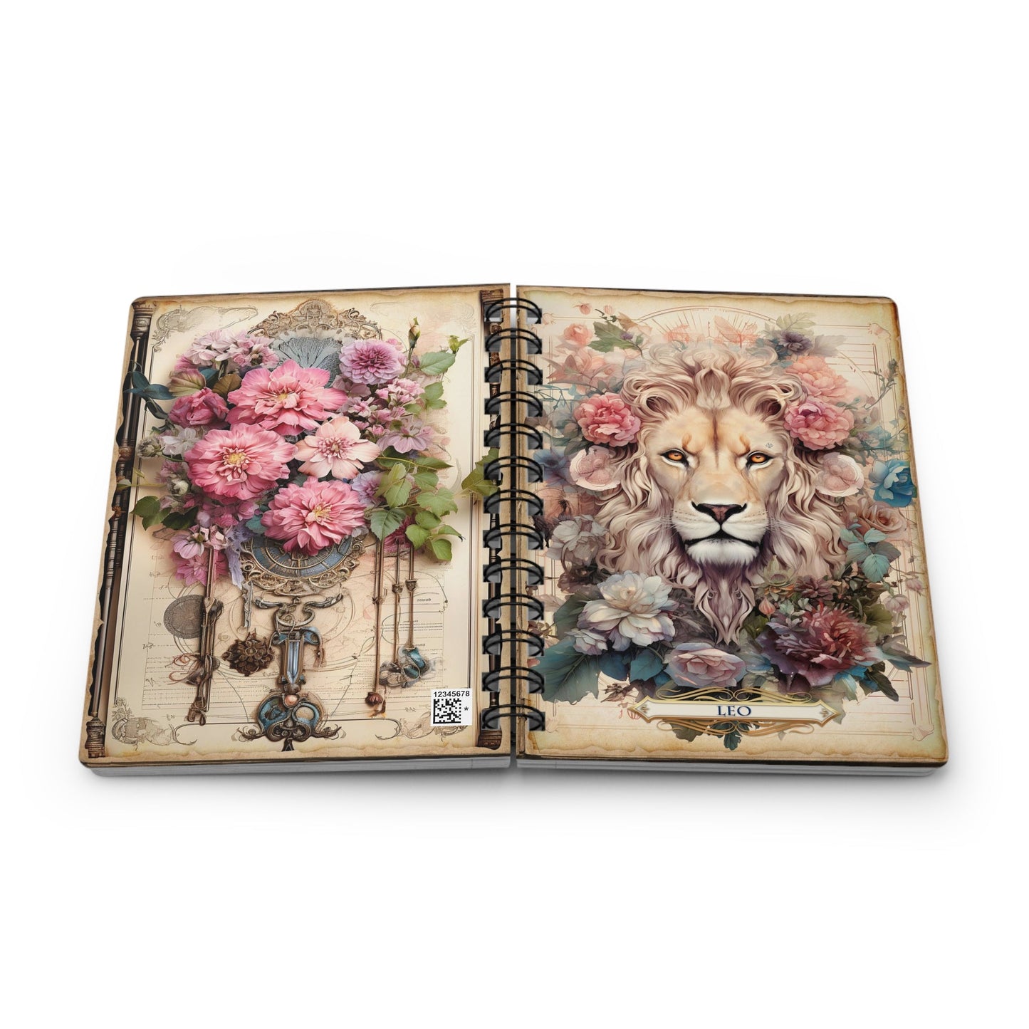 CrazyYetiClothing, CYC, Leo - Floral Collection (Spiral Bound Journal), Paper products