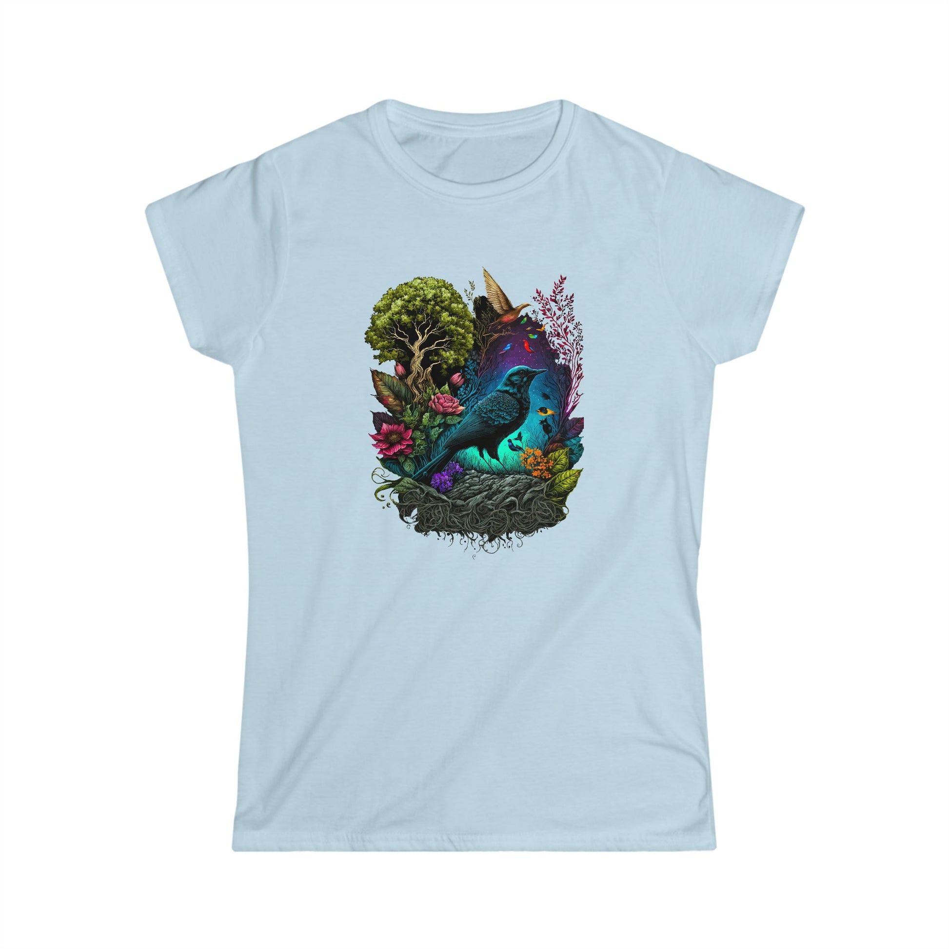 CrazyYetiClothing, CYC, Majestic Crow (Women's Softstyle Tee), T-Shirt