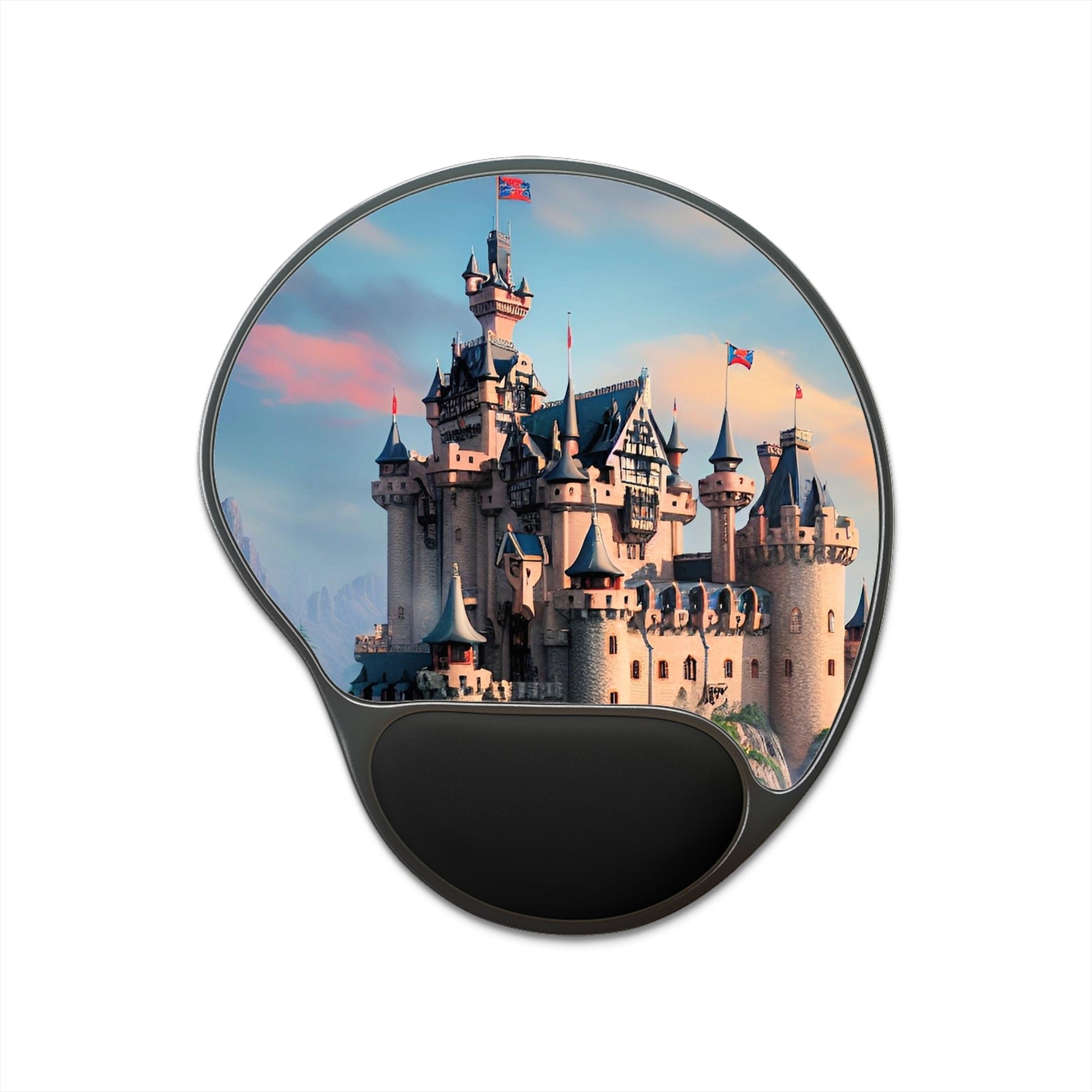 CrazyYetiClothing, CYC, Misty Castle (Mouse Pad w/ Wrist Rest), Home Decor