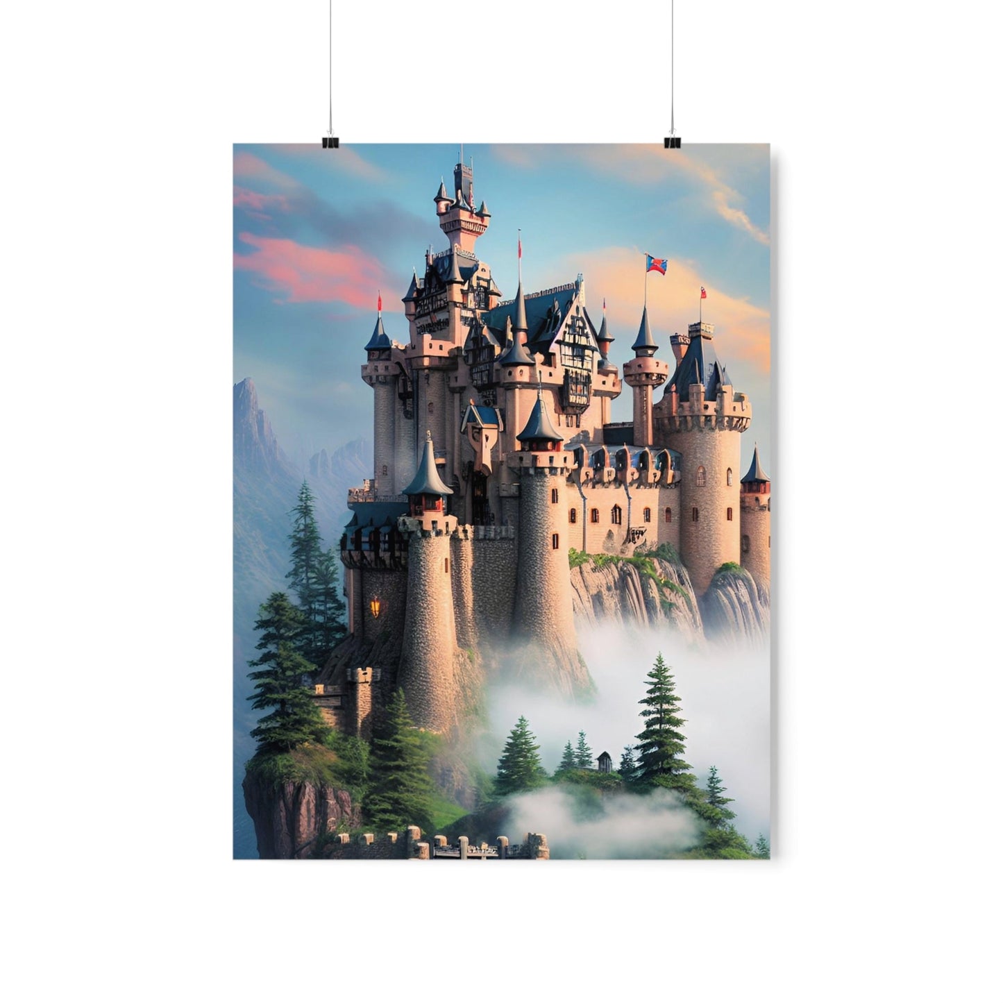 CrazyYetiClothing, CYC, Misty Castle (Premium Matte Vertical Posters), Poster