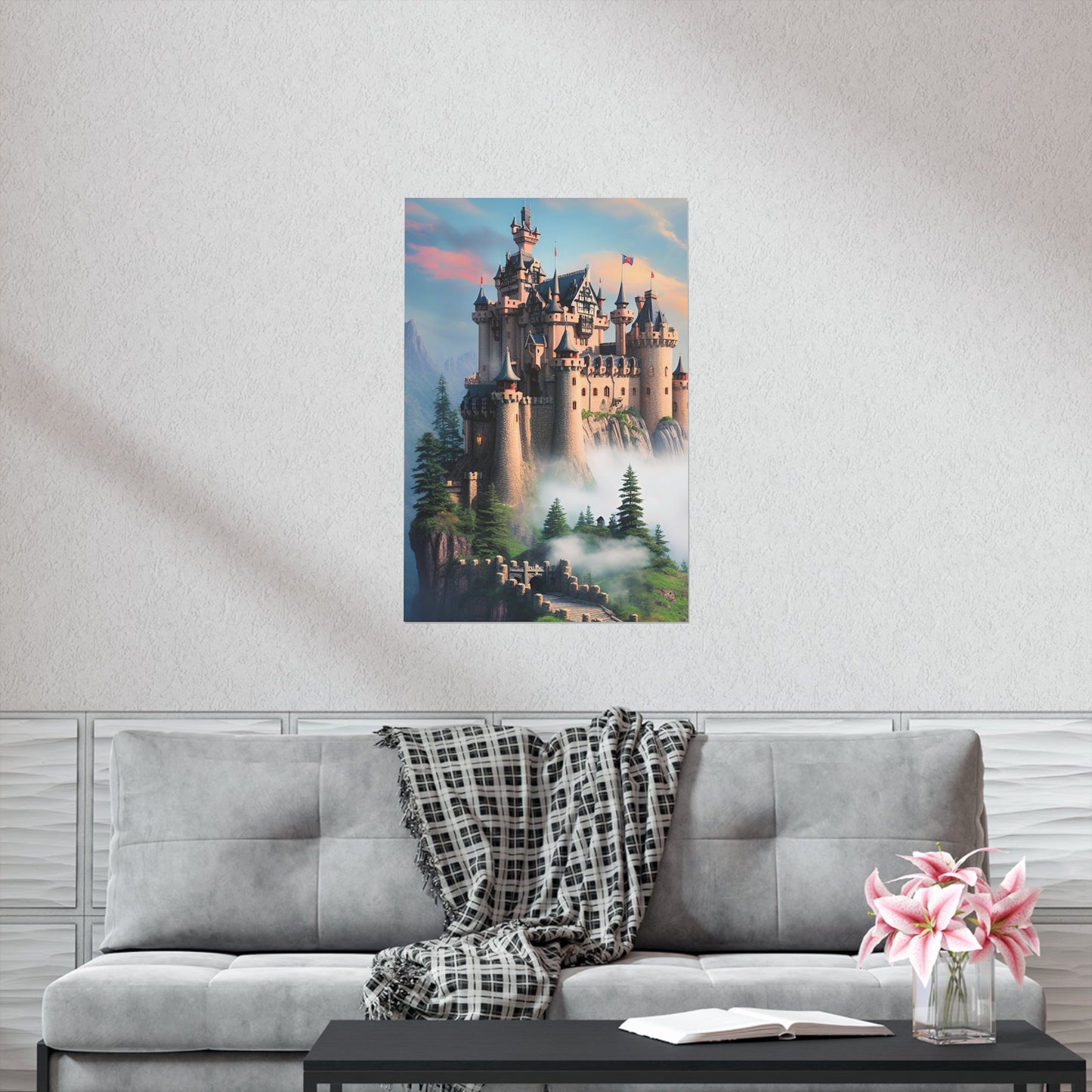 CrazyYetiClothing, CYC, Misty Castle (Premium Matte Vertical Posters), Poster