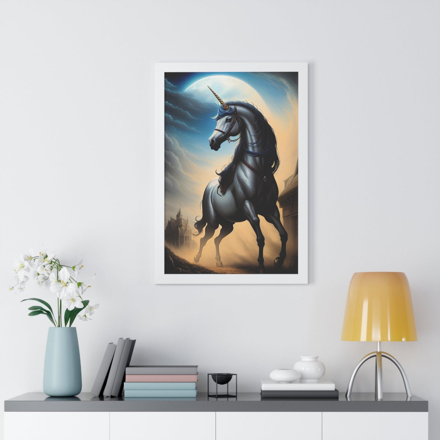CrazyYetiClothing, CYC, Moonlit Unicorn (Framed Poster), Poster