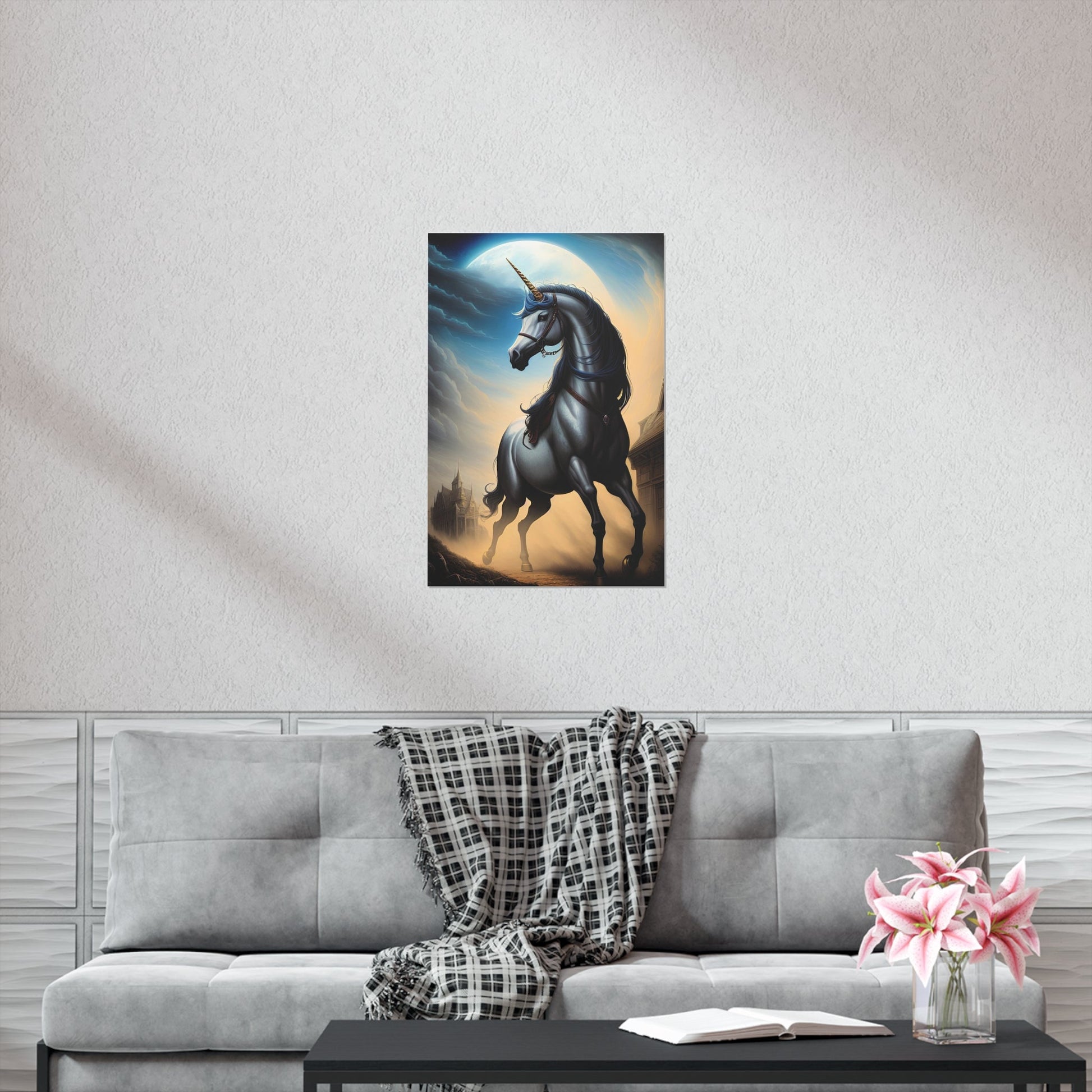 CrazyYetiClothing, CYC, Moonlit Unicorn (Premium Matte Vertical Poster), Poster
