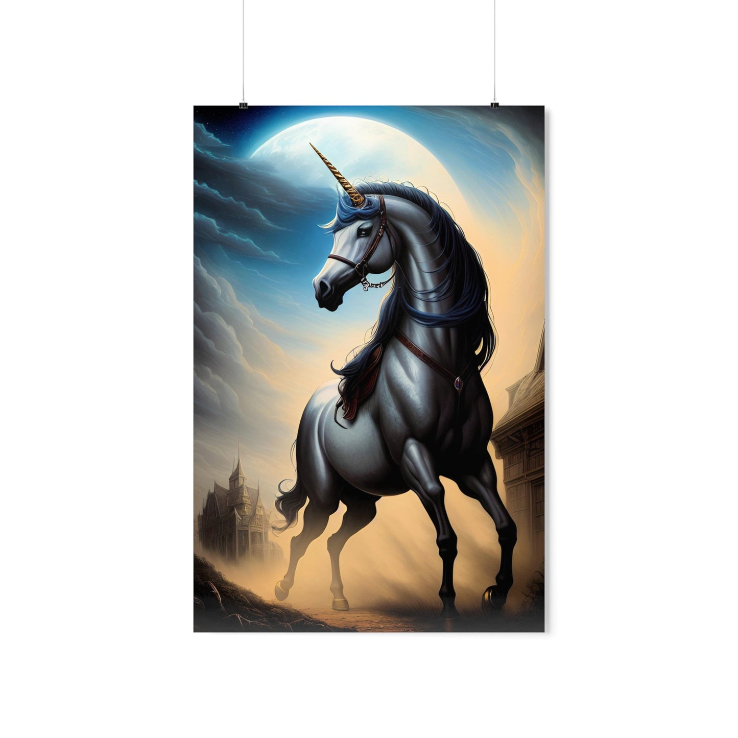 CrazyYetiClothing, CYC, Moonlit Unicorn (Premium Matte Vertical Poster), Poster