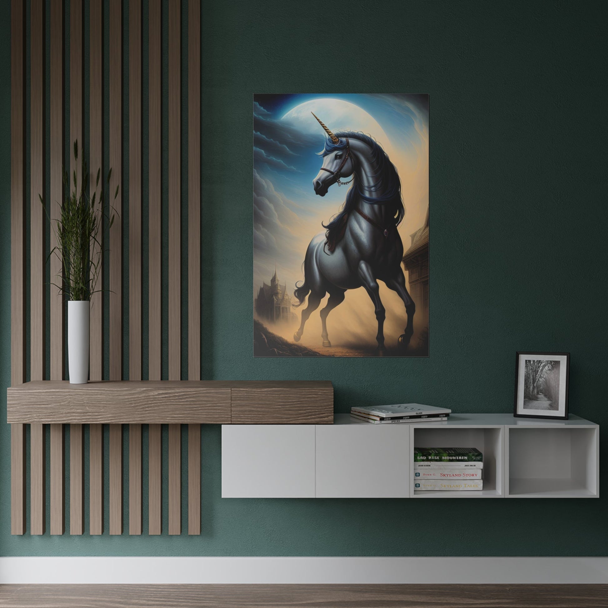 CrazyYetiClothing, CYC, Moonlit Unicorn (Satin Posters - 300gsm), Poster