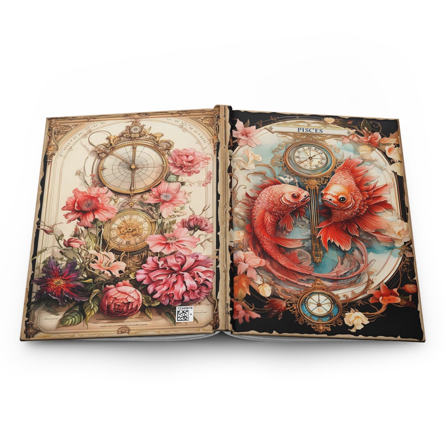 CrazyYetiClothing, CYC, Pisces - Floral Collection (Hardcover Journal Matte), Paper products