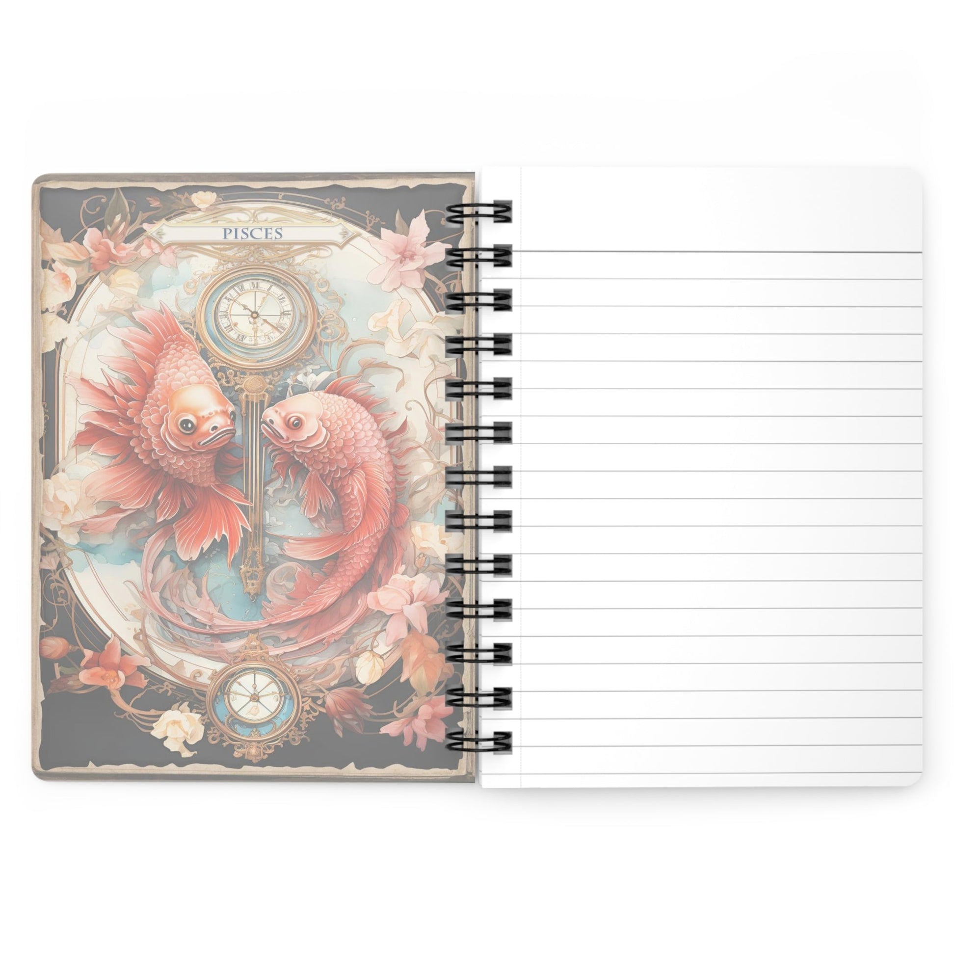 CrazyYetiClothing, CYC, Pisces - Floral Collection (Spiral Bound Journal), Paper products