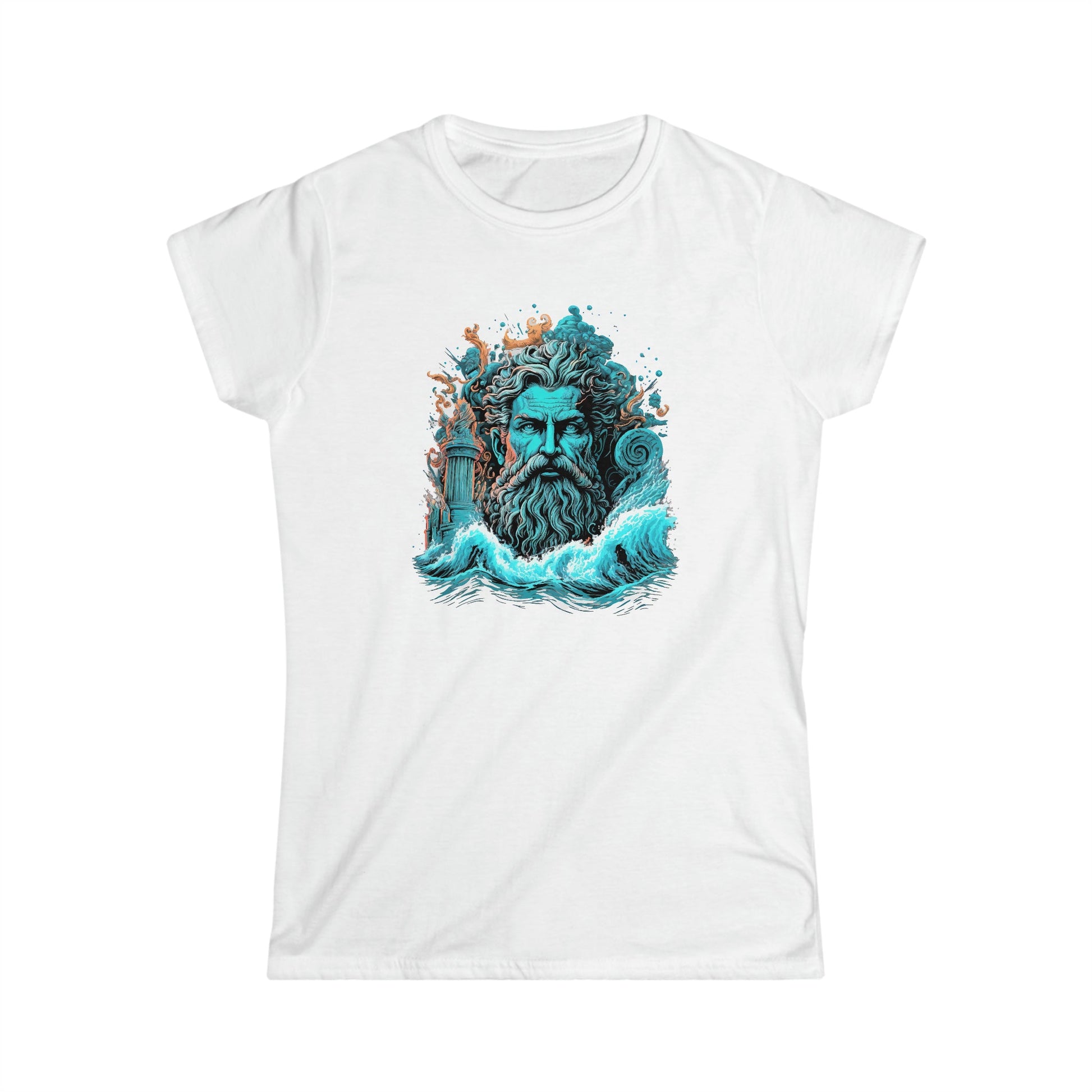 CrazyYetiClothing, CYC, Poseidon (Women's Softstyle Tee), T-Shirt