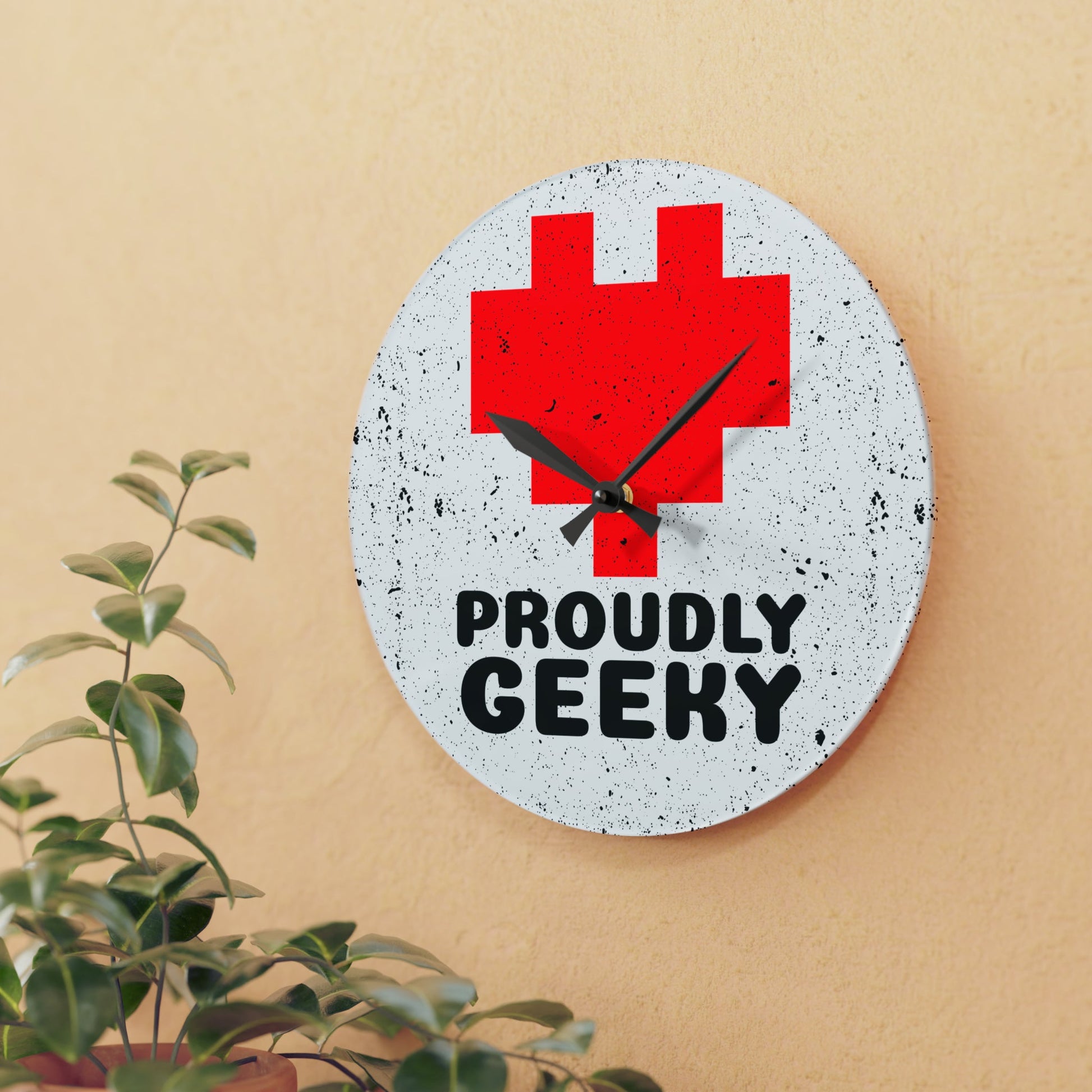 CrazyYetiClothing, CYC, Proudly Geeky (Acrylic Wall Clock), Home Decor