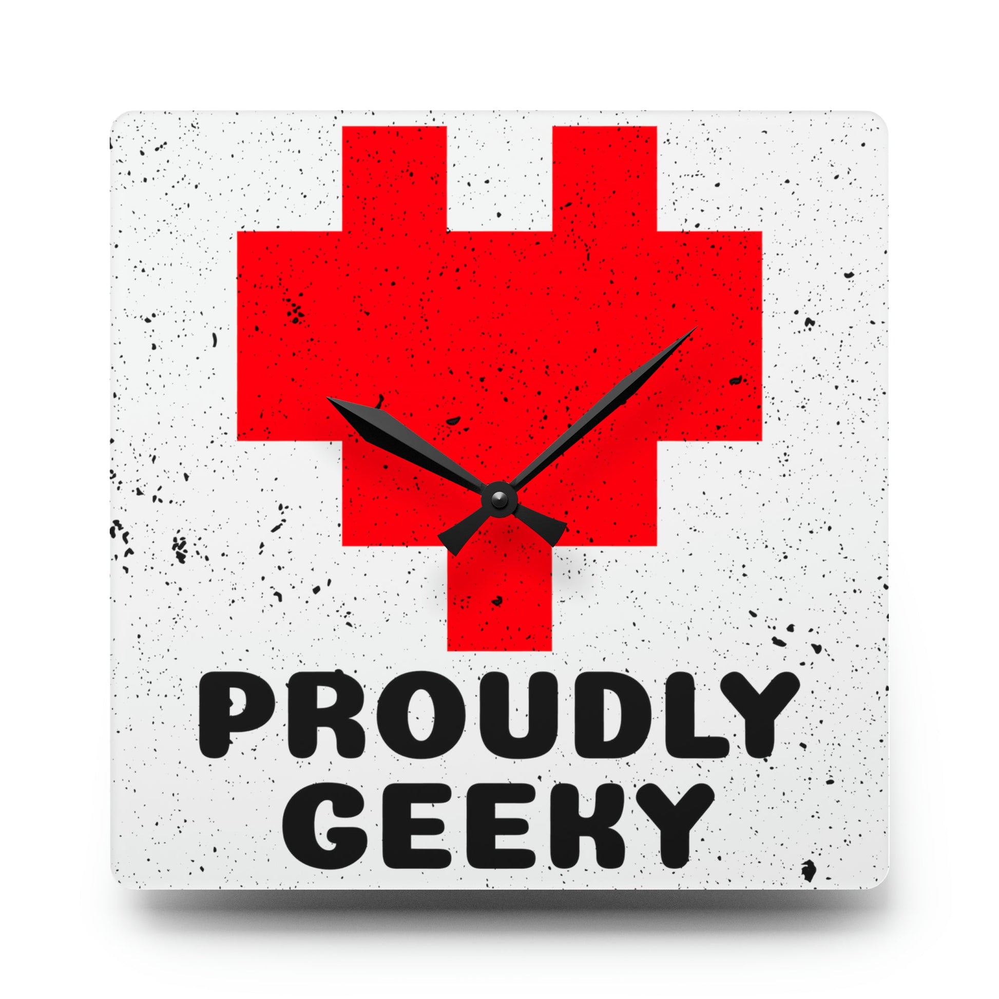 CrazyYetiClothing, CYC, Proudly Geeky (Acrylic Wall Clock), Home Decor
