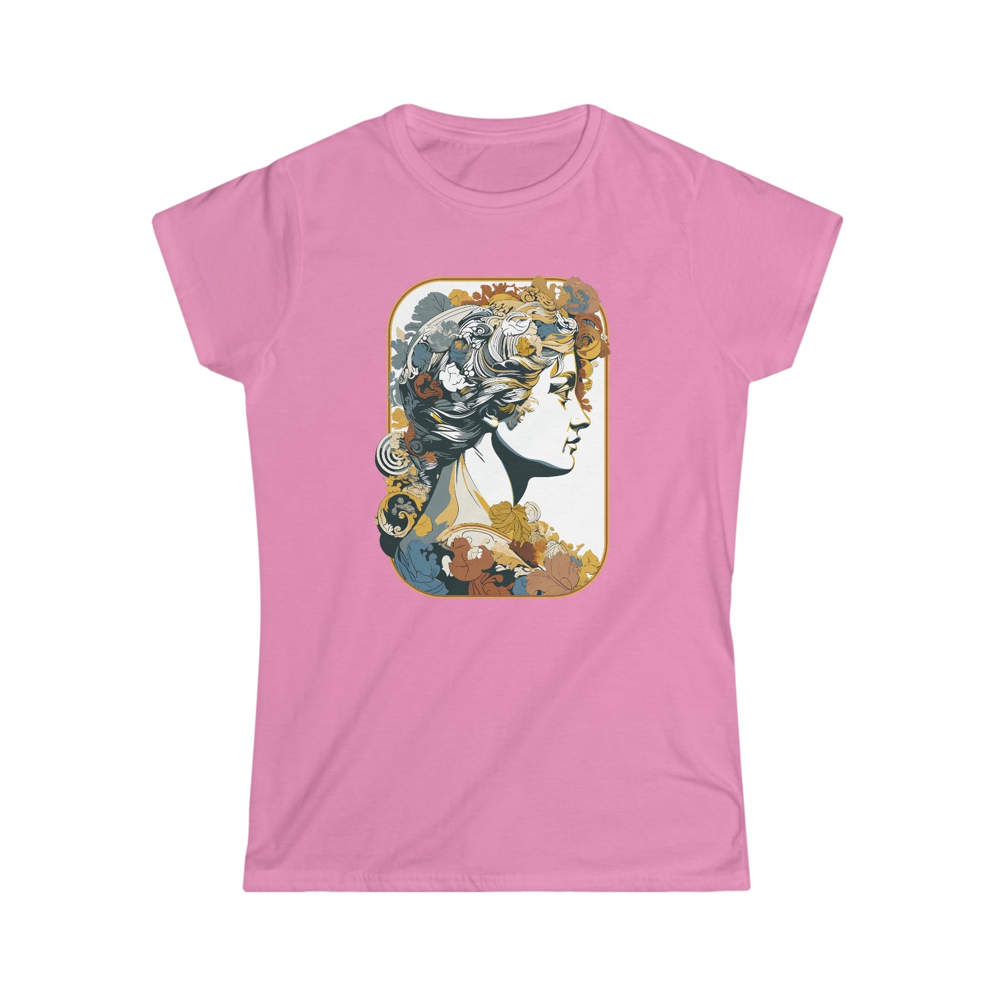 CrazyYetiClothing, CYC, Roman Floral Bust (Women's Softstyle Tee), T-Shirt