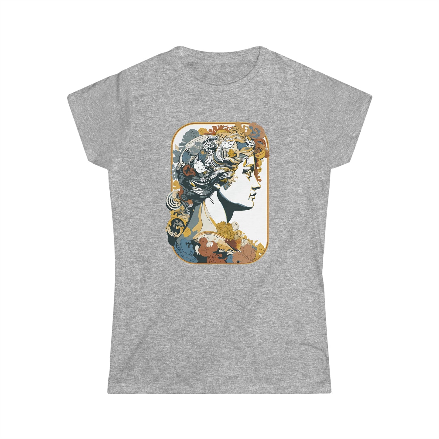 CrazyYetiClothing, CYC, Roman Floral Bust (Women's Softstyle Tee), T-Shirt