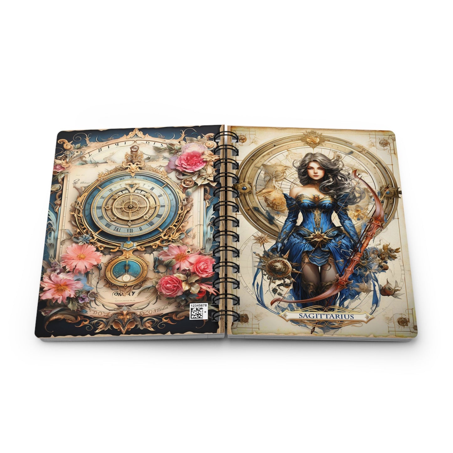 CrazyYetiClothing, CYC, Sagittarius - Floral Collection (Spiral Bound Journal), Paper products
