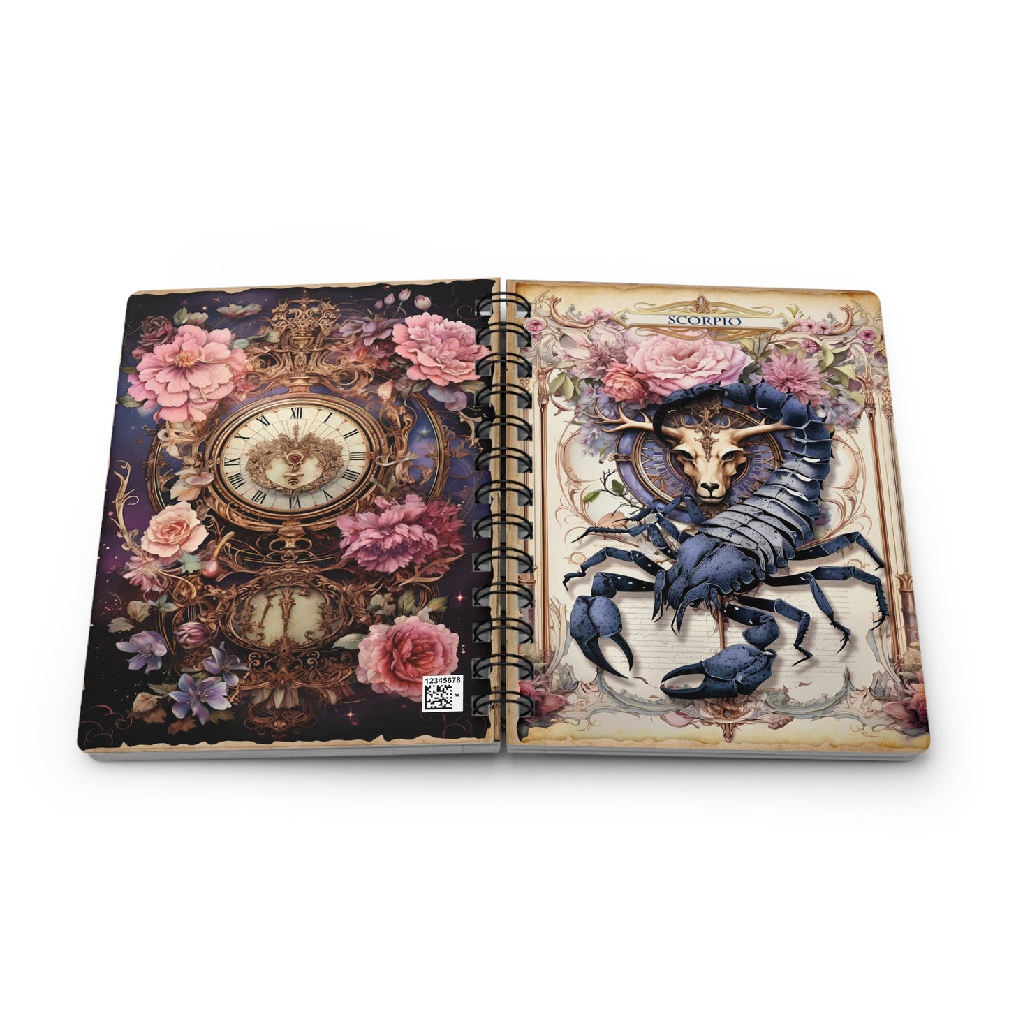 CrazyYetiClothing, CYC, Scorpio - Floral Collection (Spiral Bound Journal), Paper products