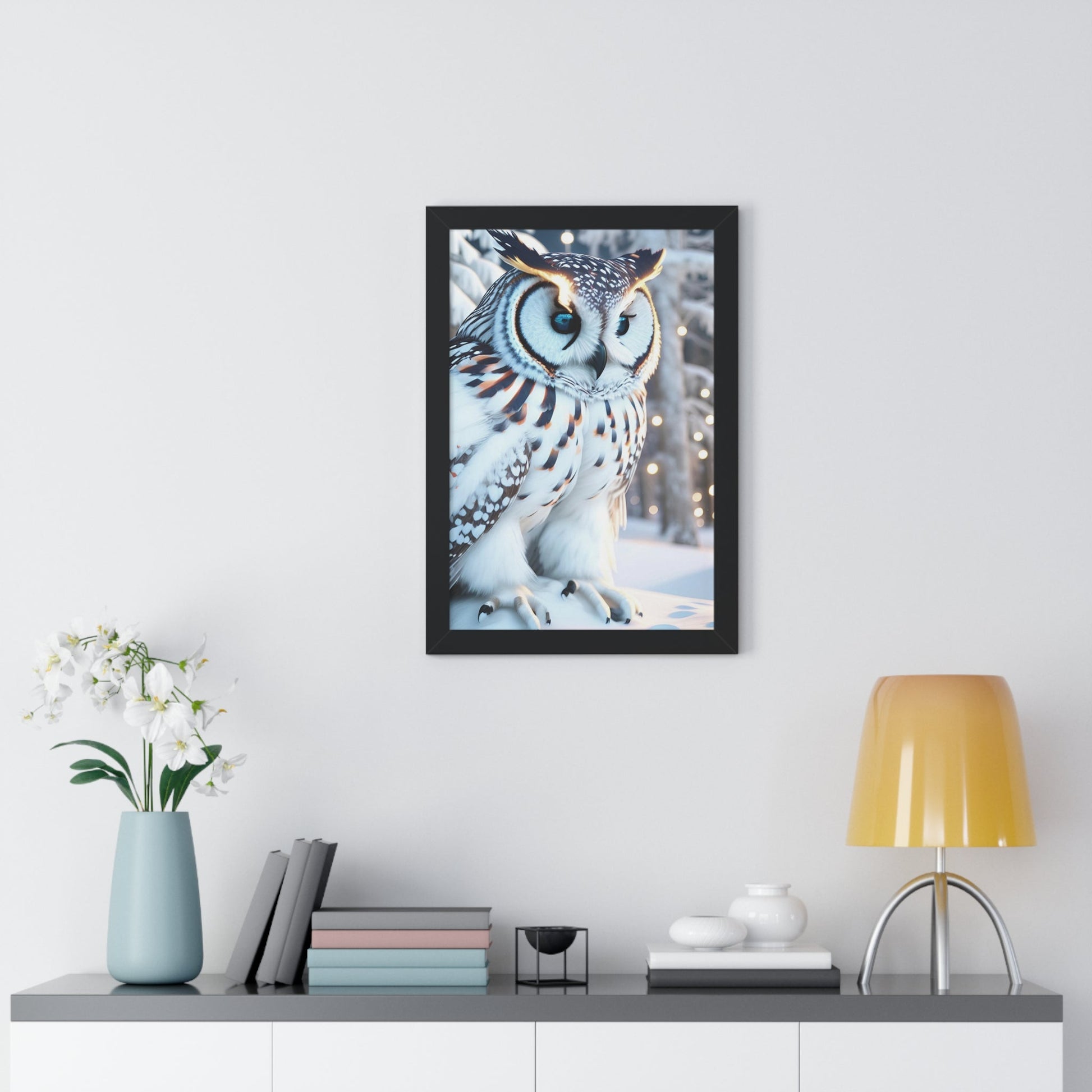 CrazyYetiClothing, CYC, Snowy Owl (Framed Poster), Poster