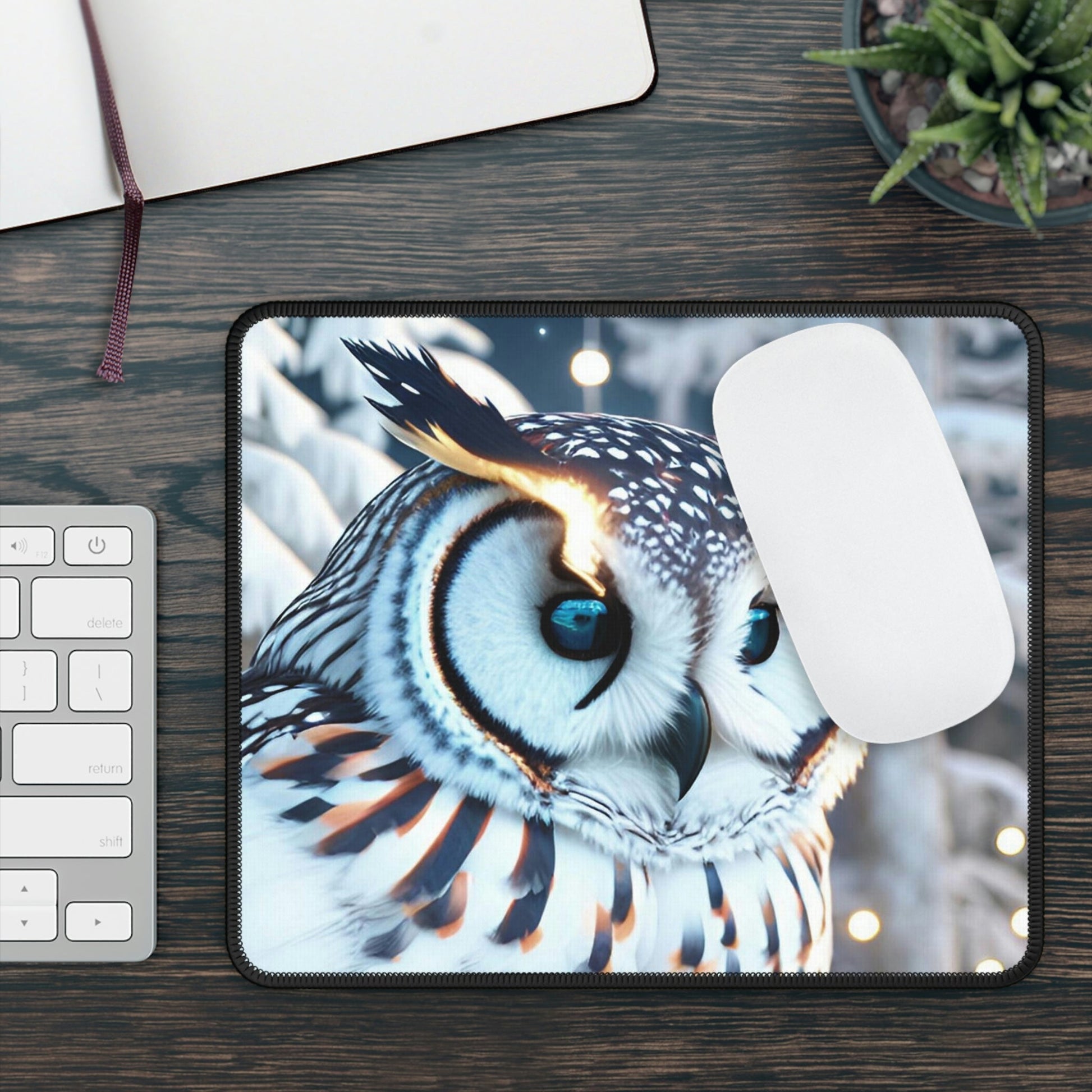 CrazyYetiClothing, CYC, Snowy Owl (Mouse Pad), Home Decor