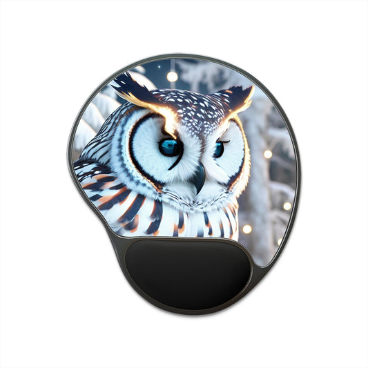 CrazyYetiClothing, CYC, Snowy Owl (Mouse Pad w/Wrist Rest), Home Decor