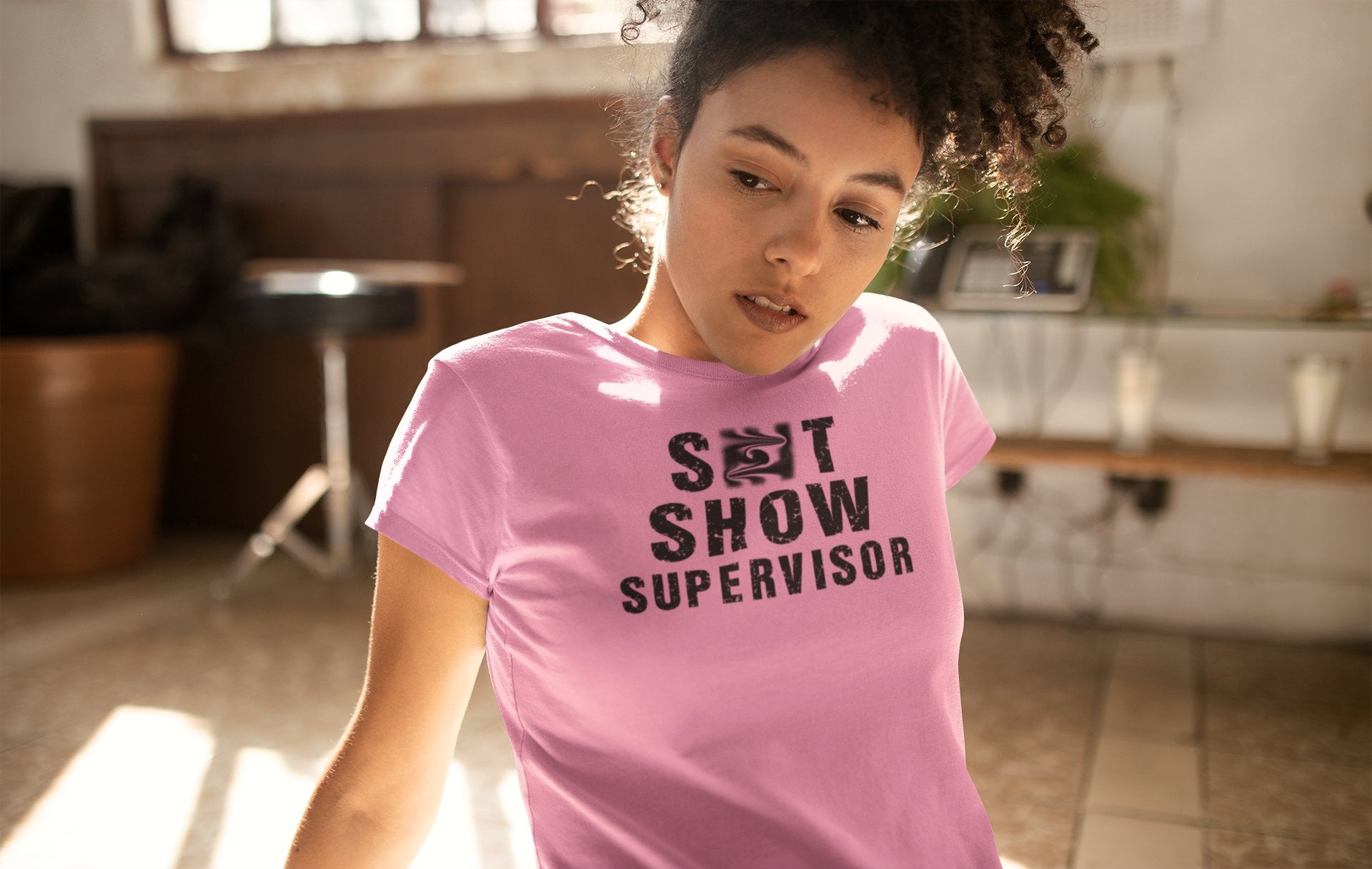 CrazyYetiClothing, CYC, S**t Show Supervisor (Women's Softstyle Tee, Censored), T-Shirt