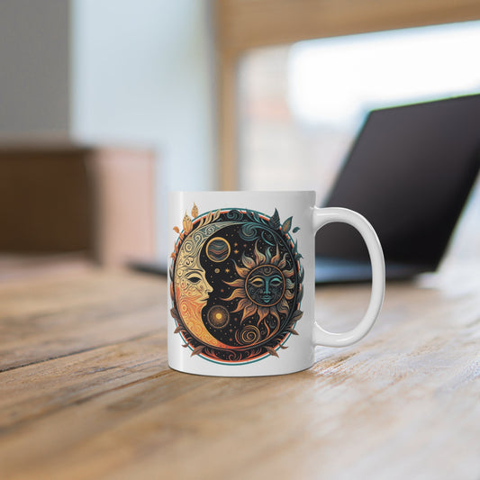 CrazyYetiClothing, CYC, Sun and Moon (Ceramic Mug 11oz), Mug