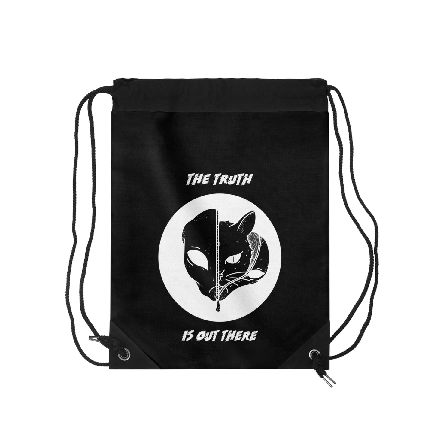 CrazyYetiClothing, CYC, The Truth Is Out There (Black, Drawstring Bag 19"x14.5"), Bags
