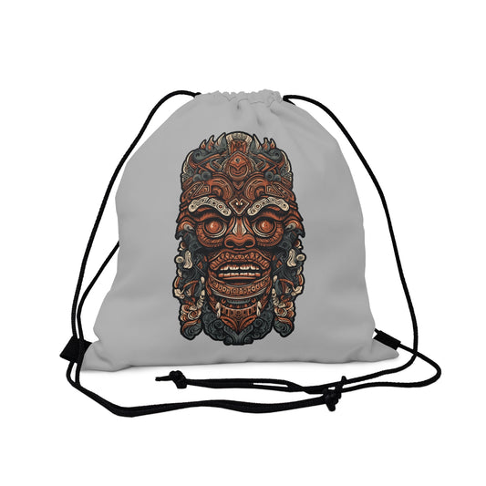 CrazyYetiClothing, CYC, Tiki Mask 1 (Drawstring Bag 14" X 13"), Bags