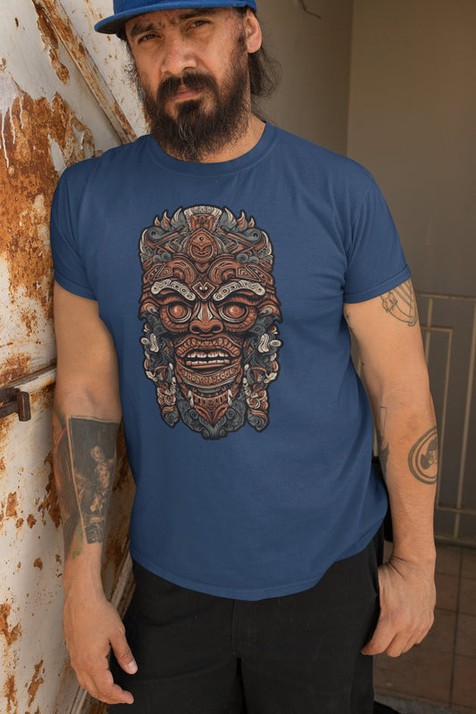 CrazyYetiClothing, CYC, Tiki Mask 1 (Unisex Tee), T-Shirt