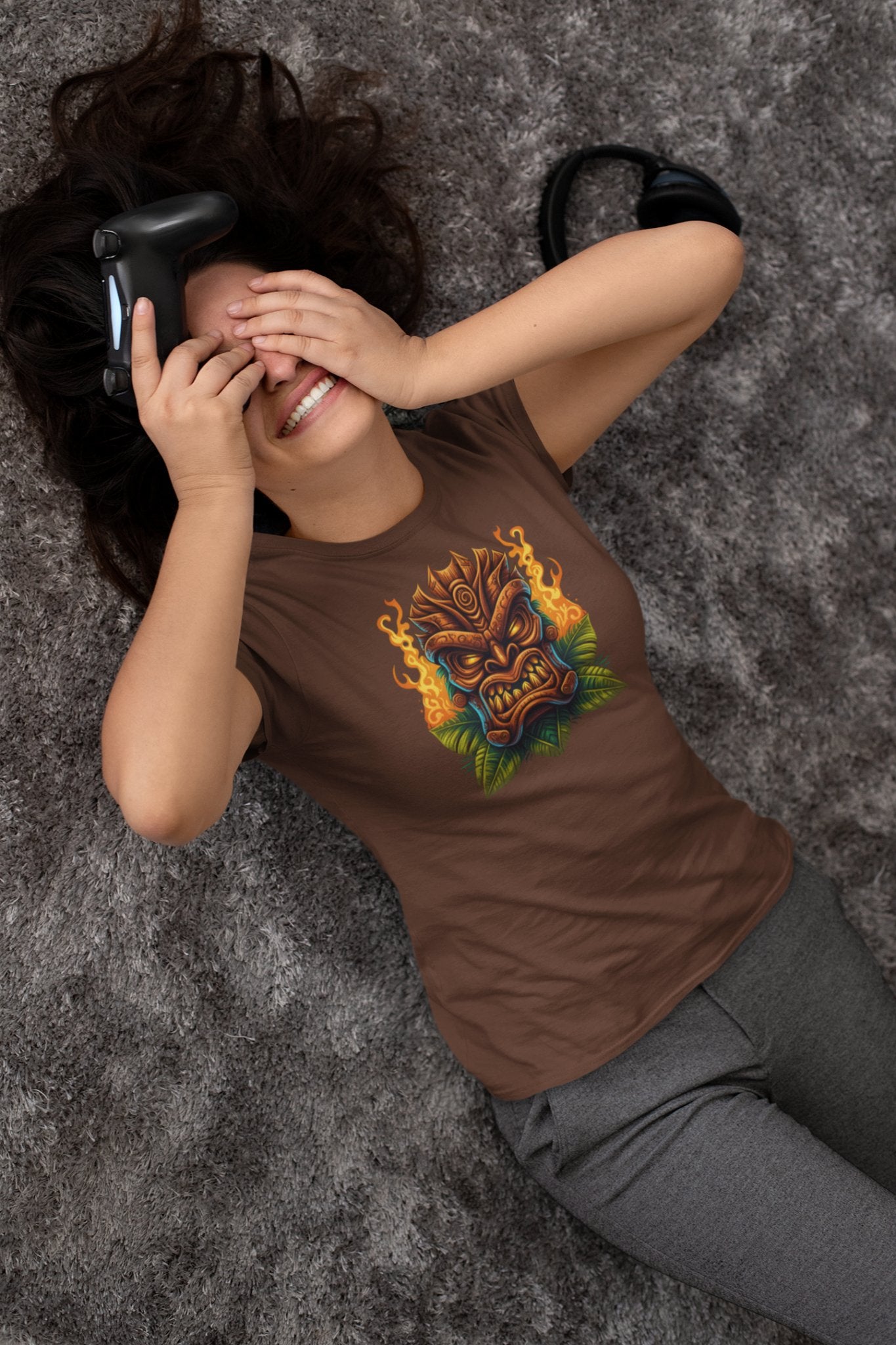 CrazyYetiClothing, CYC, Tiki Mask 2 (Women's Softstyle Tee), T-Shirt