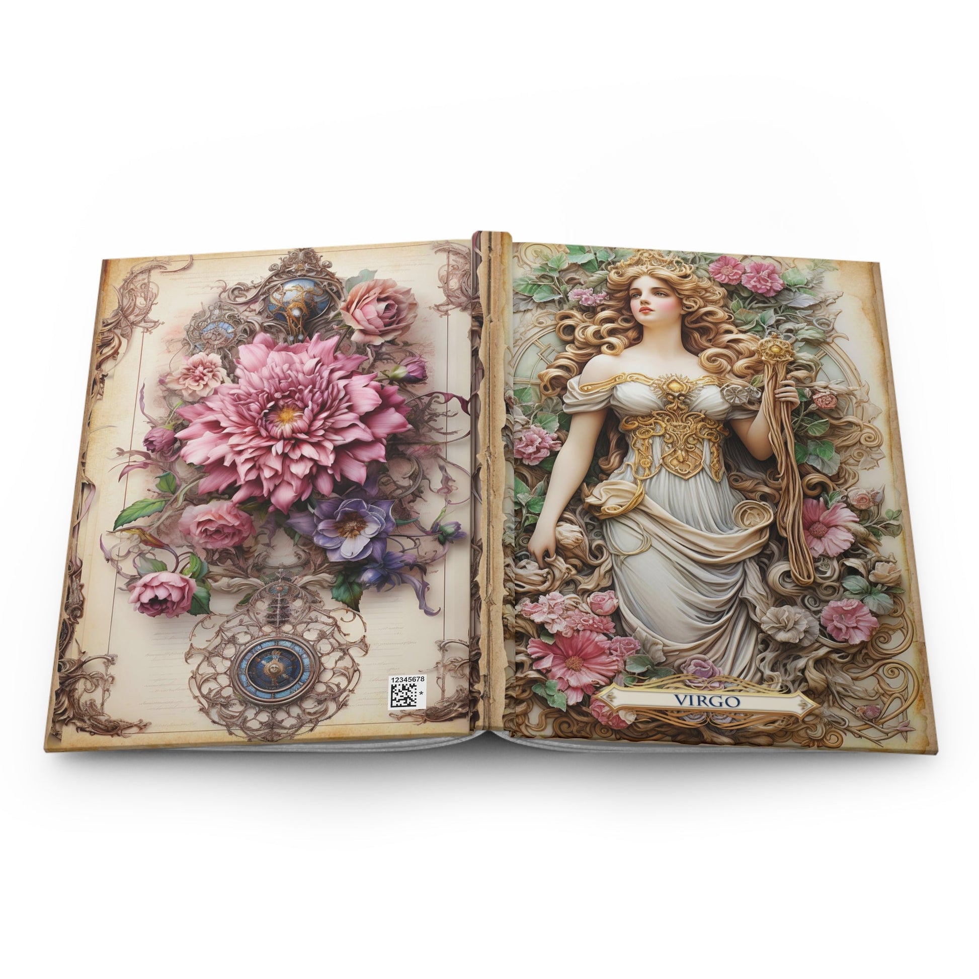 CrazyYetiClothing, CYC, Virgo - Floral Collection (Hardcover Journal Matte), Paper products