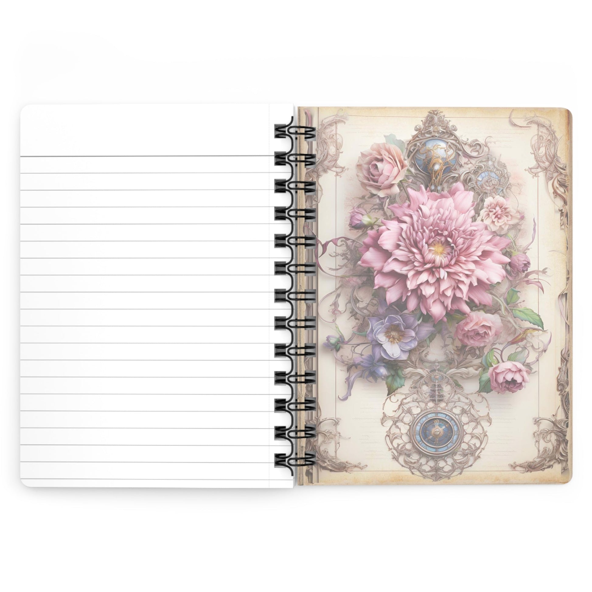 CrazyYetiClothing, CYC, Virgo - Floral Collection (Spiral Bound Journal), Paper products