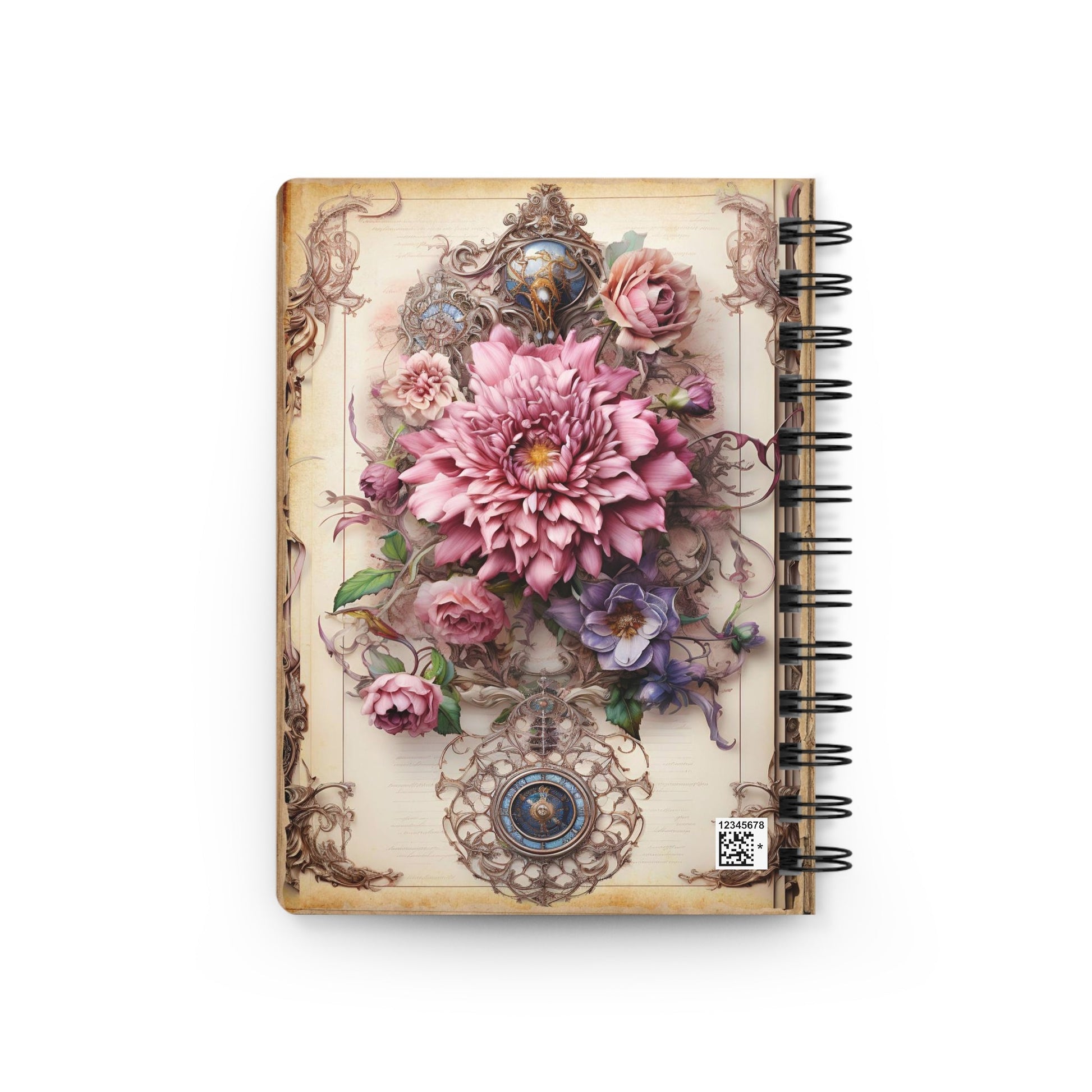 CrazyYetiClothing, CYC, Virgo - Floral Collection (Spiral Bound Journal), Paper products