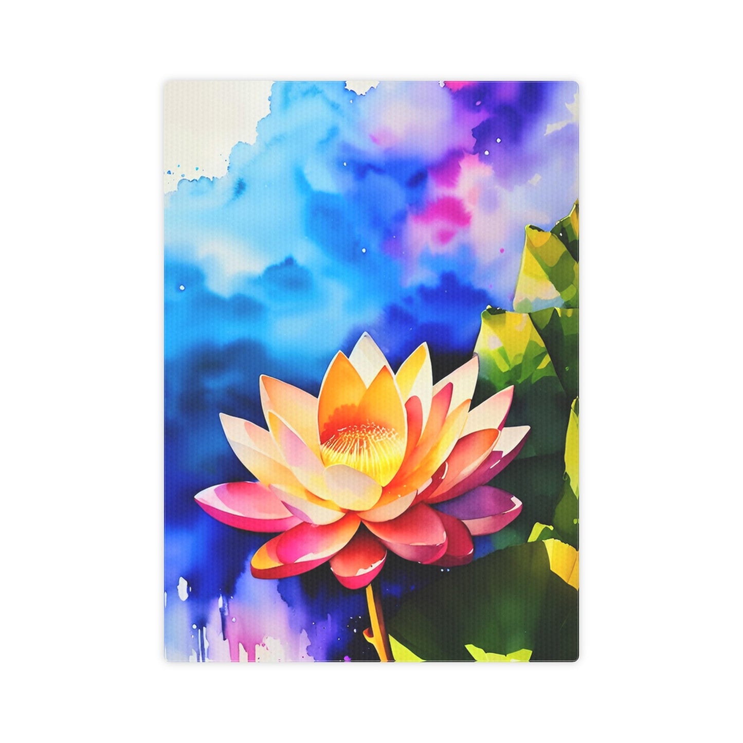 CrazyYetiClothing, CYC, Watercolor Lotus (Canvas Photo Tile), Canvas