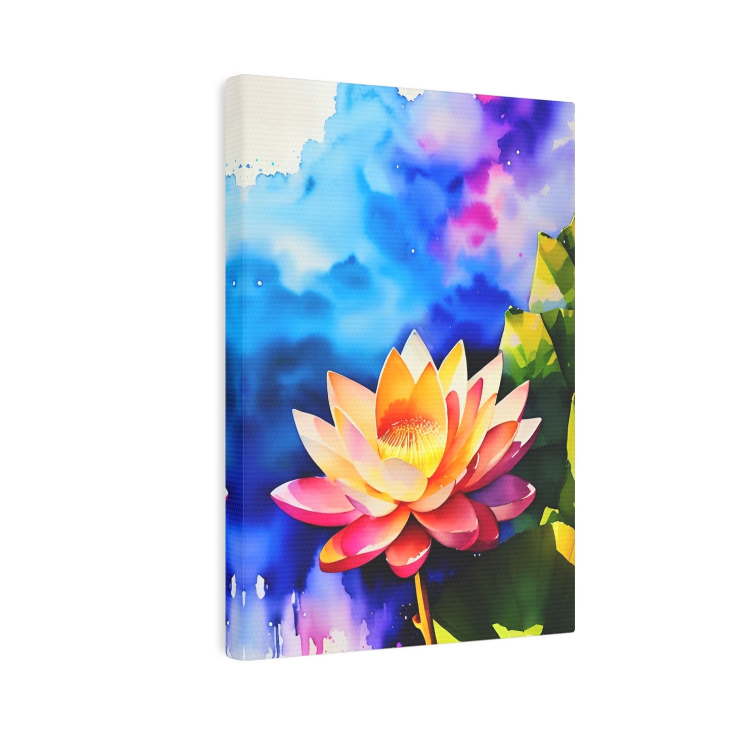 CrazyYetiClothing, CYC, Watercolor Lotus (Canvas Photo Tile), Canvas