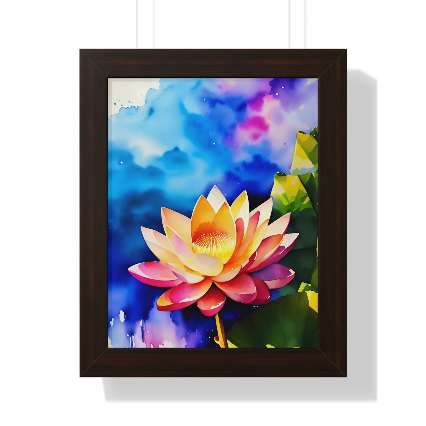 Watercolor Lotus (Framed Poster) - Poster - CrazyYetiClothing -
