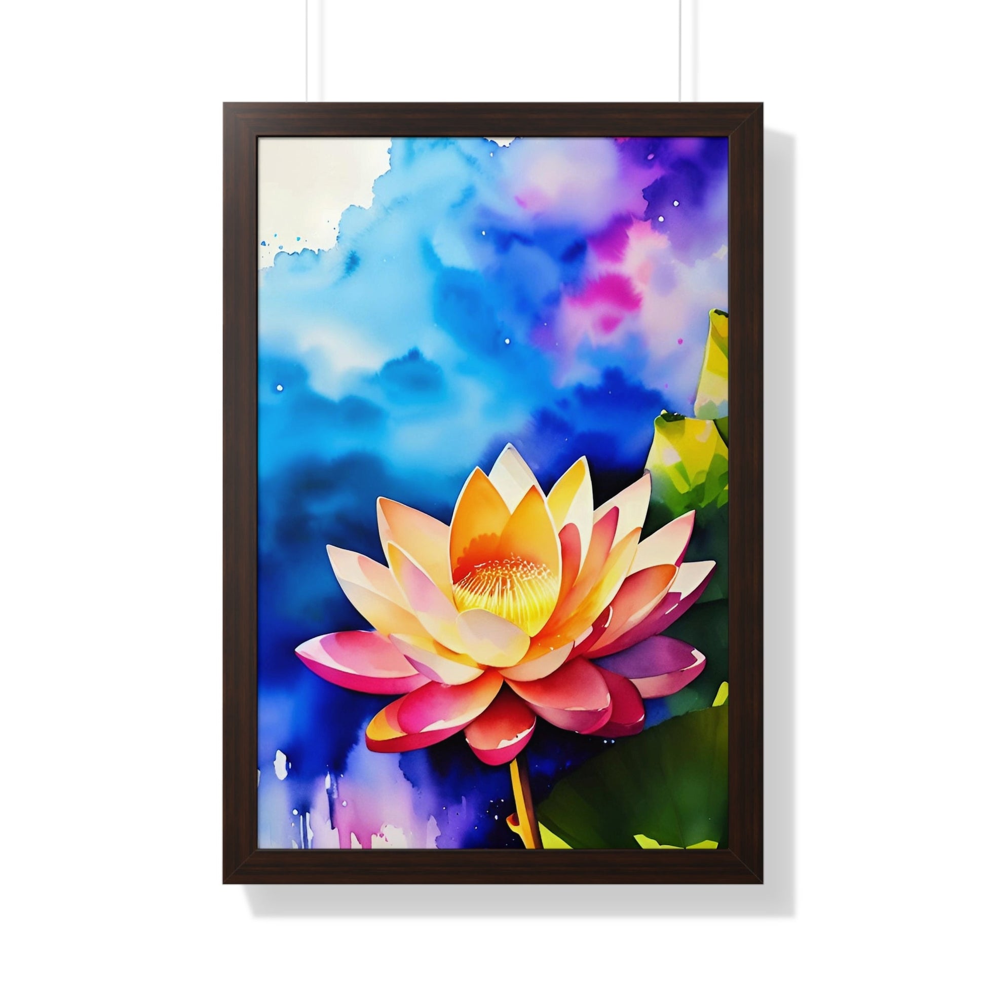 Watercolor Lotus (Framed Poster) - CrazyYetiClothing - Poster