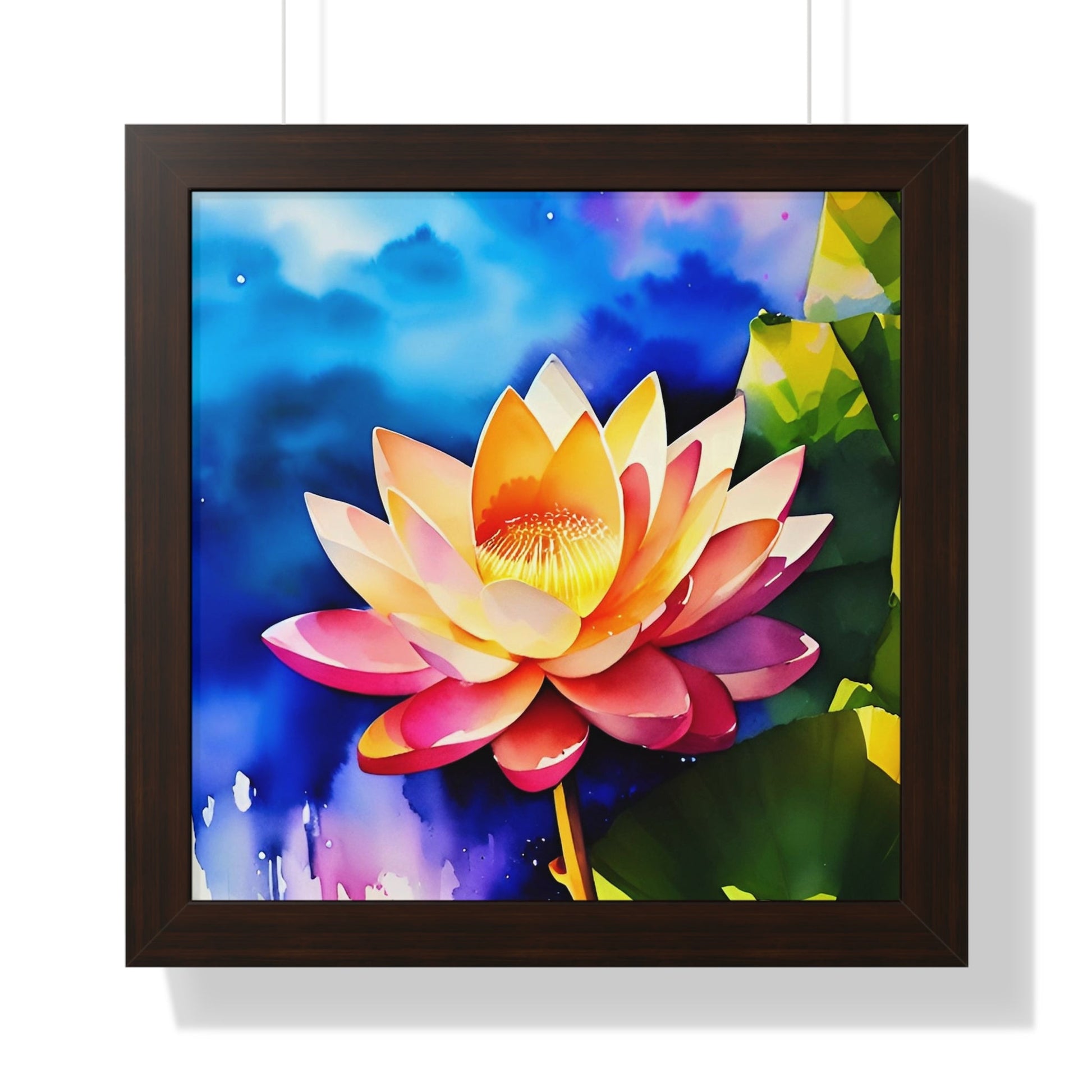 Watercolor Lotus (Framed Poster) - CrazyYetiClothing - Poster