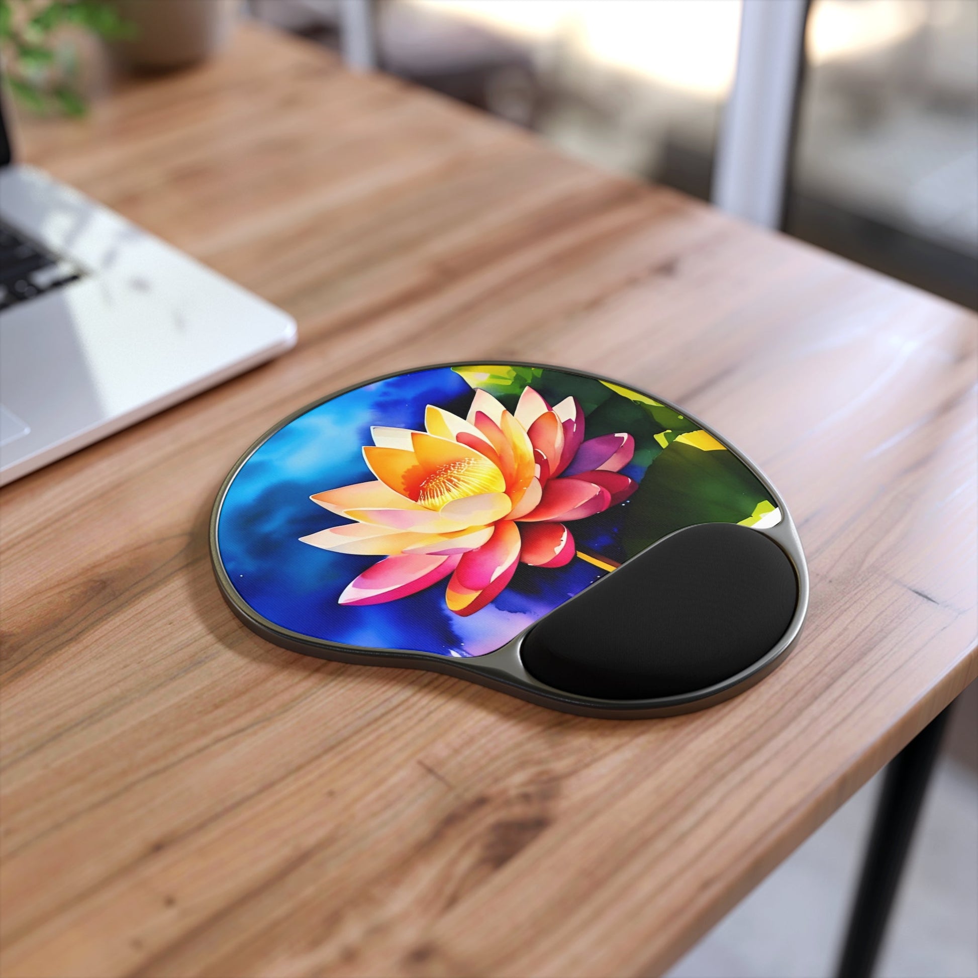 CrazyYetiClothing, CYC, Watercolor Lotus (Mouse Pad w/Wrist Rest), Home Decor