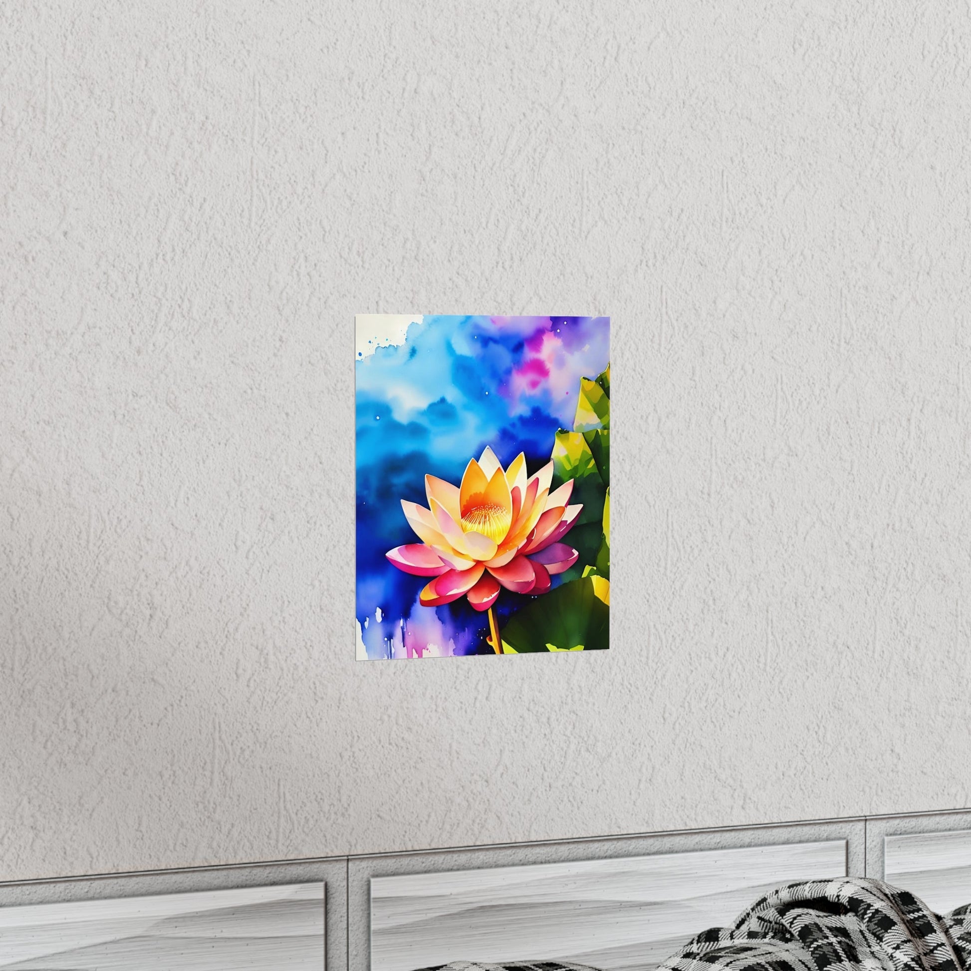 CrazyYetiClothing, CYC, Watercolor Lotus (Premium Matte Vertical Posters), Poster