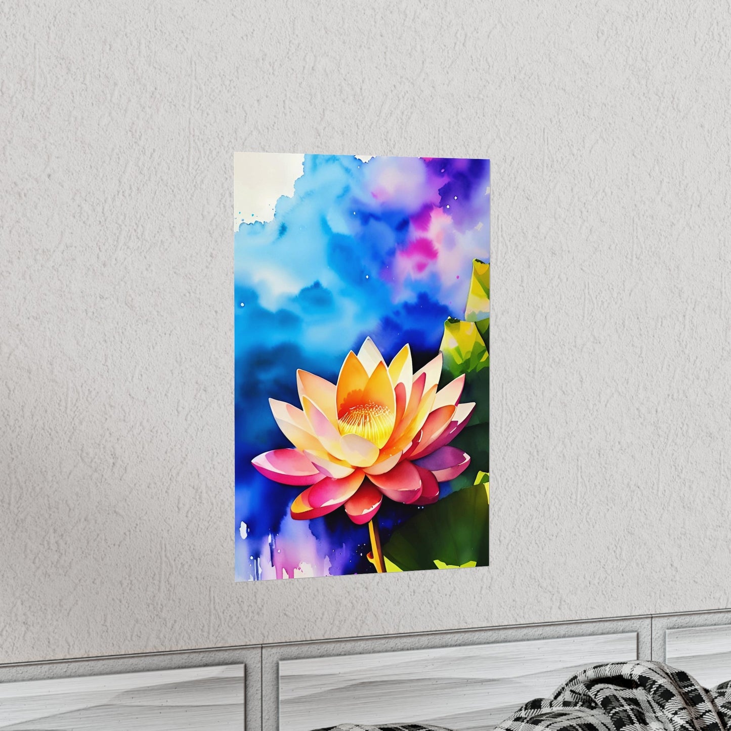CrazyYetiClothing, CYC, Watercolor Lotus (Premium Matte Vertical Posters), Poster