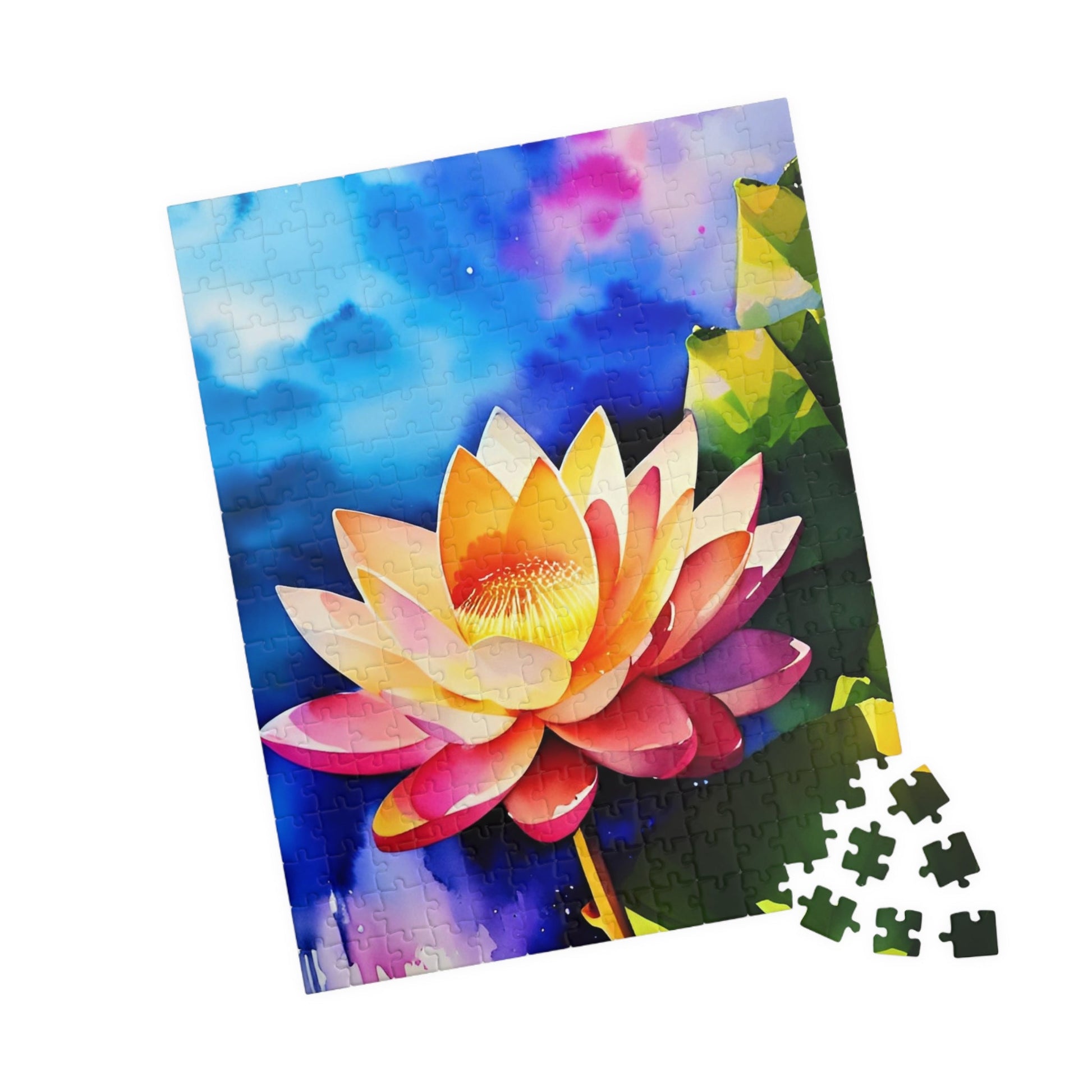 CrazyYetiClothing, CYC, Watercolor Lotus (Puzzle 110, 252, 500, 1014-piece), Puzzle