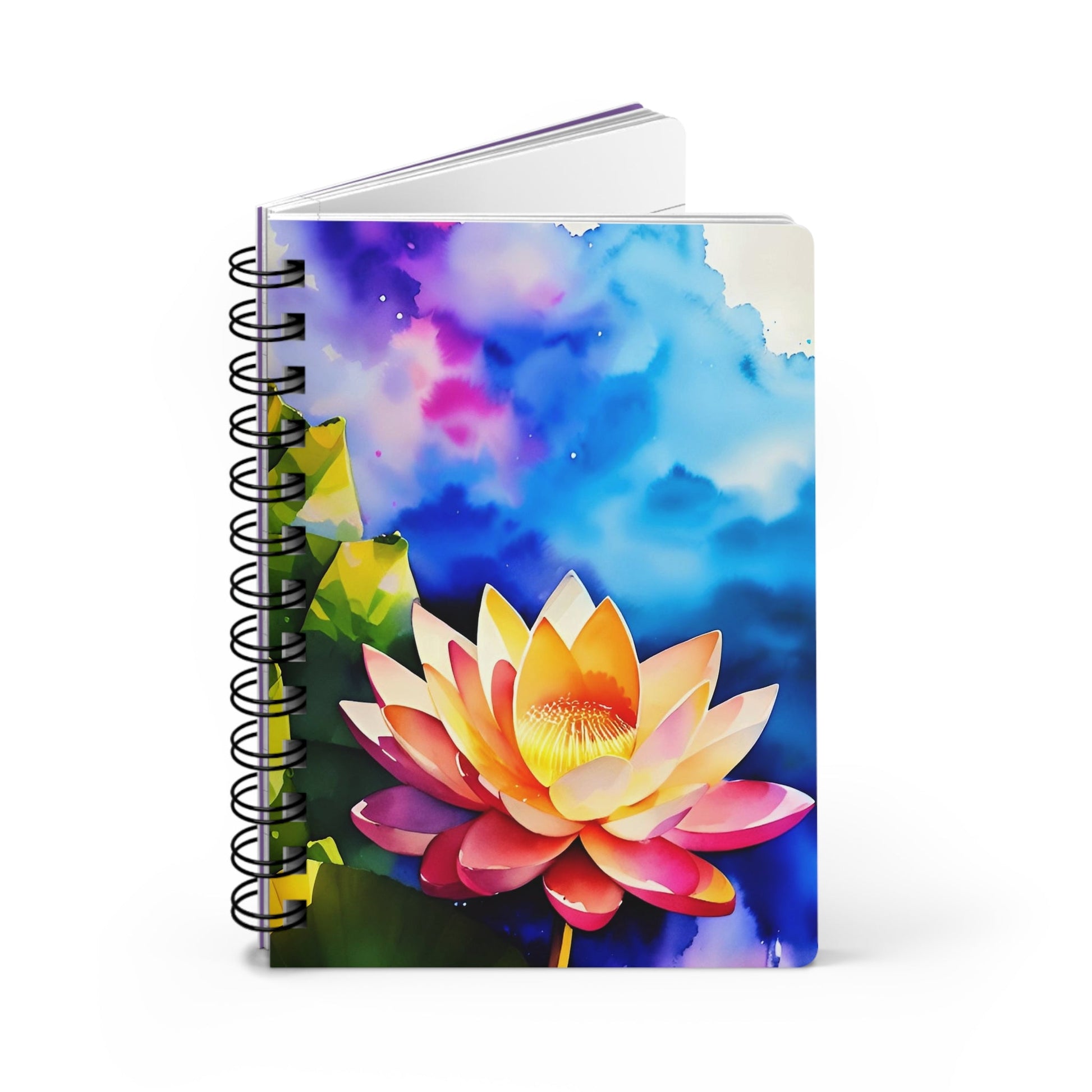 CrazyYetiClothing, CYC, Watercolor Lotus (Spiral Bound Journal), Paper products